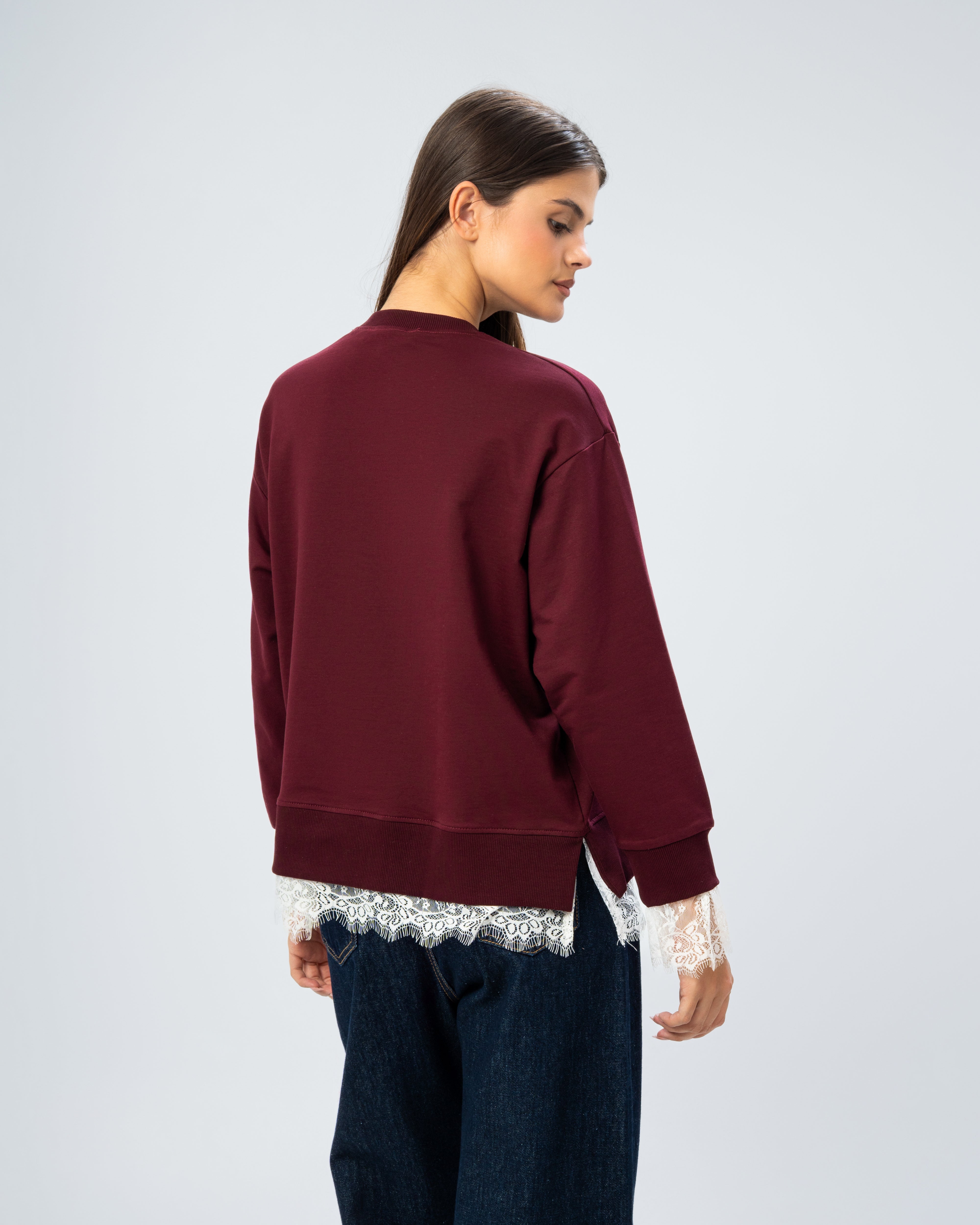 Plain lace sweatshirt