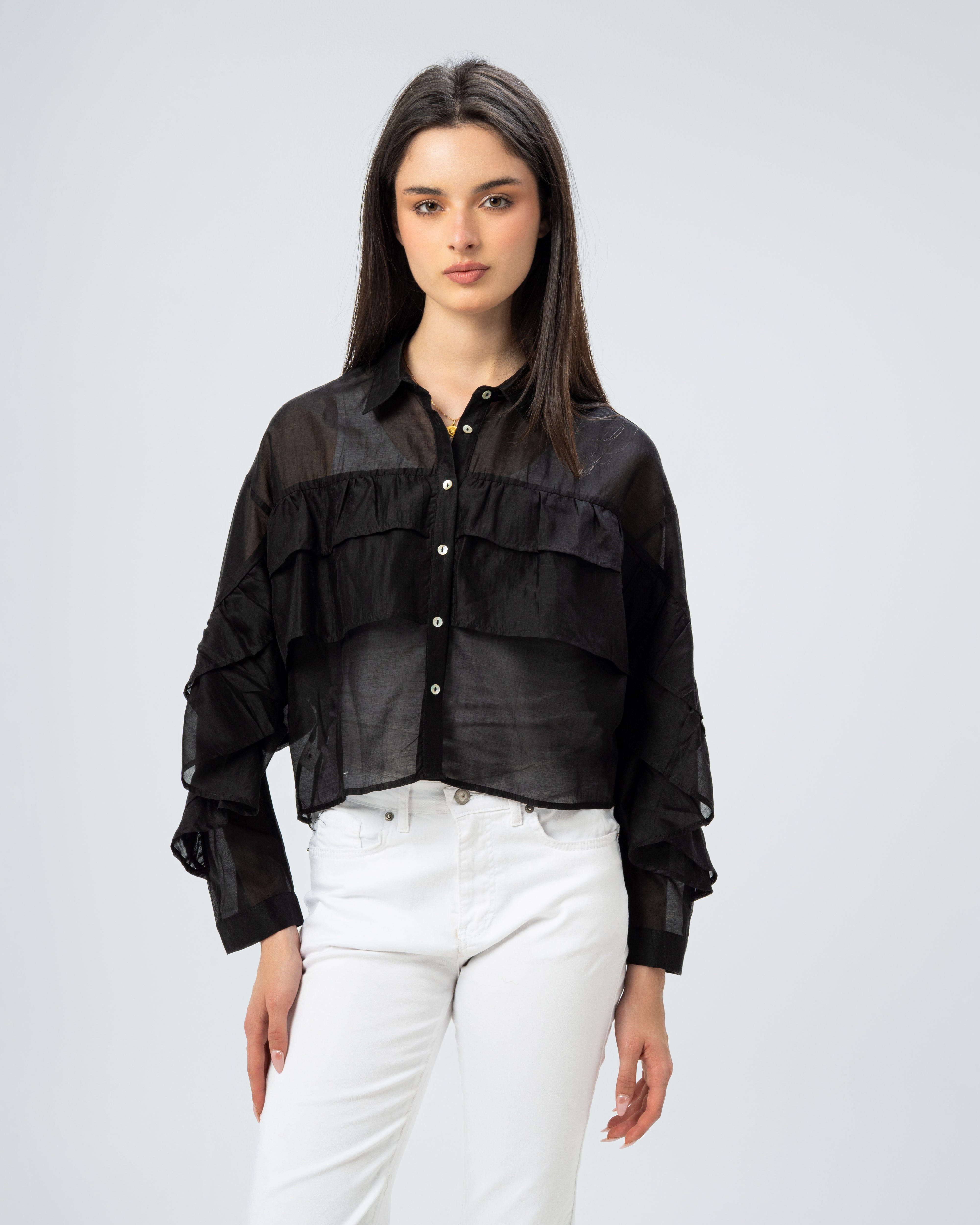 Multi-Tier Ruffle Blouse