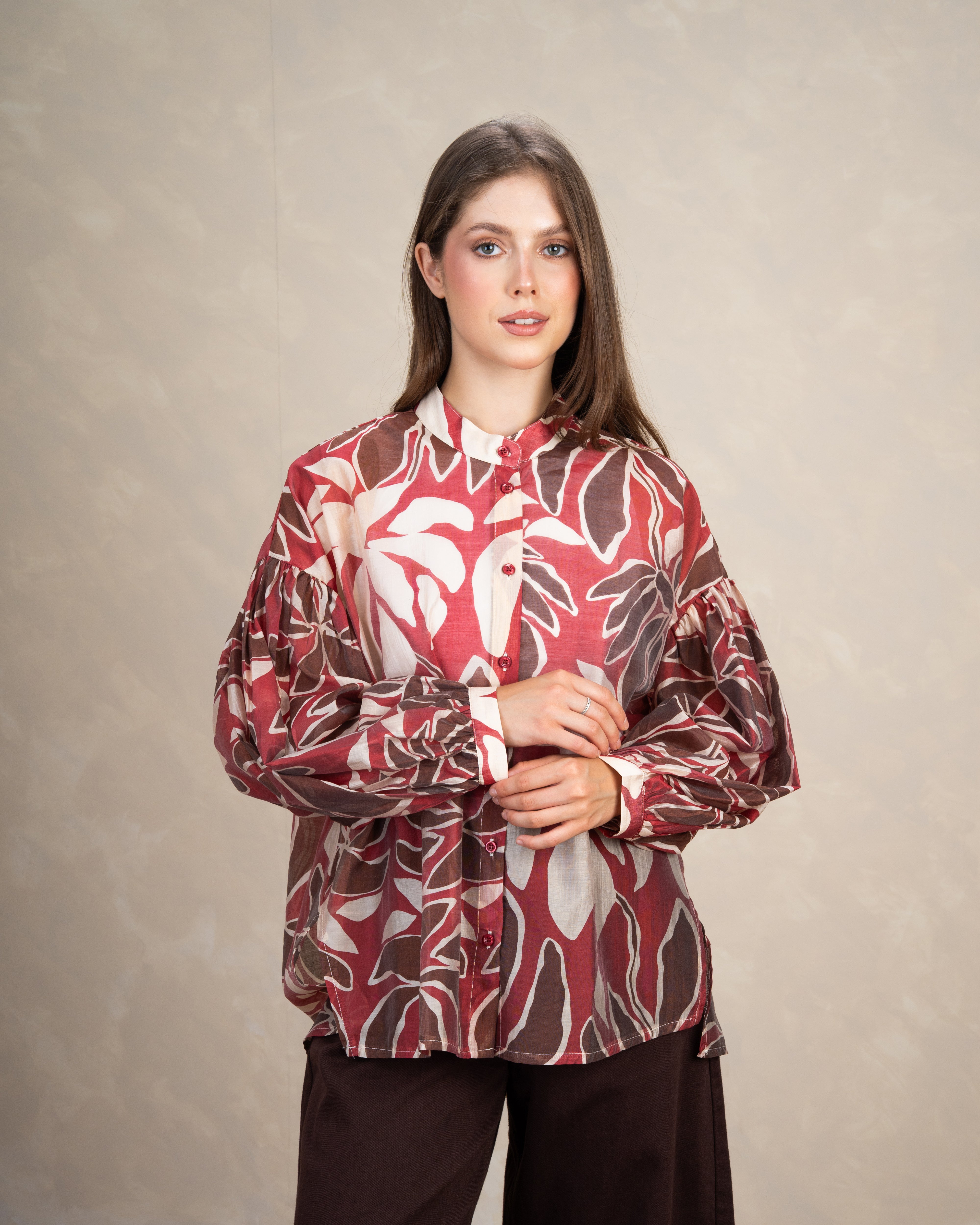 Oversized Floral Print Shirt