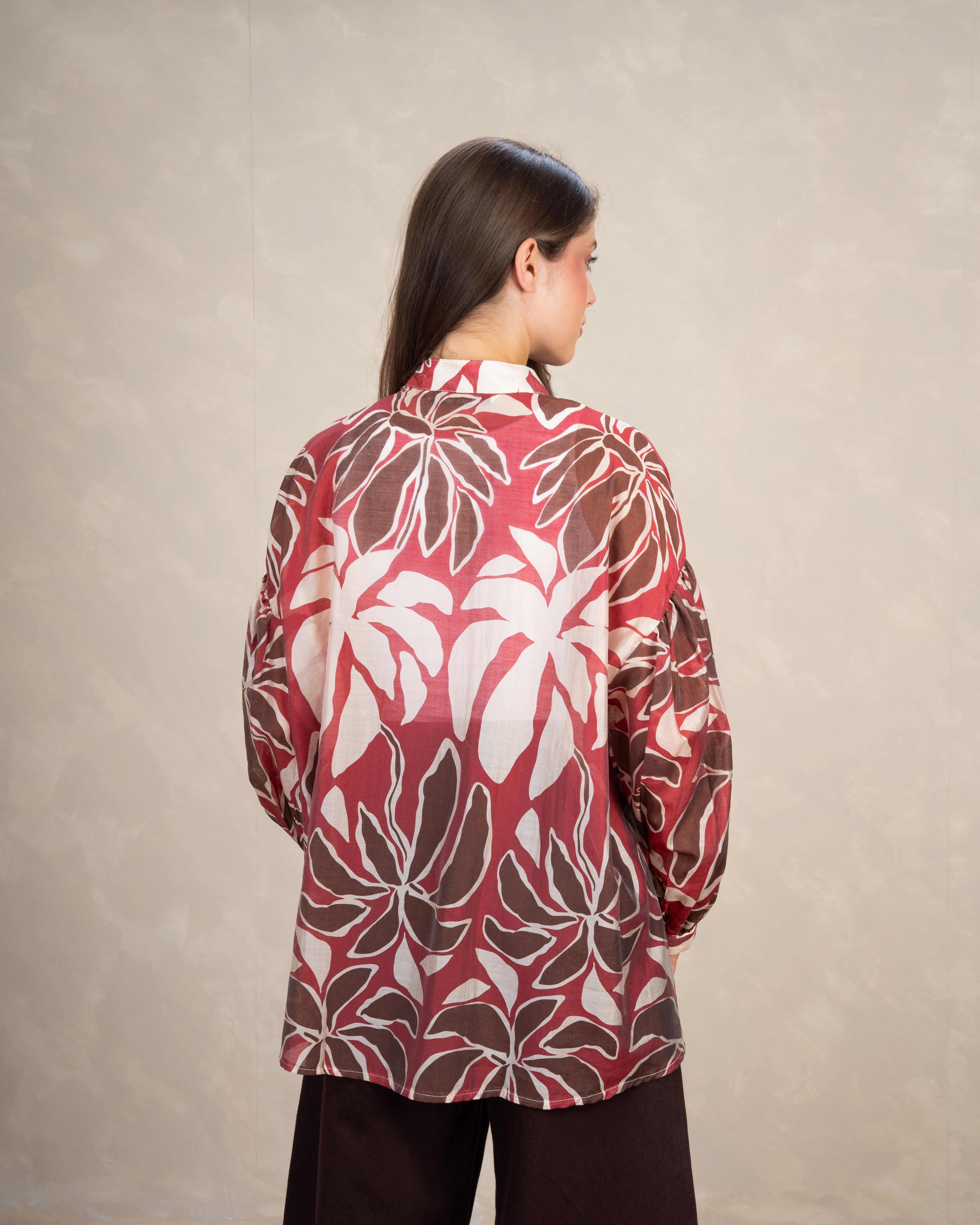Oversized Floral Print Shirt