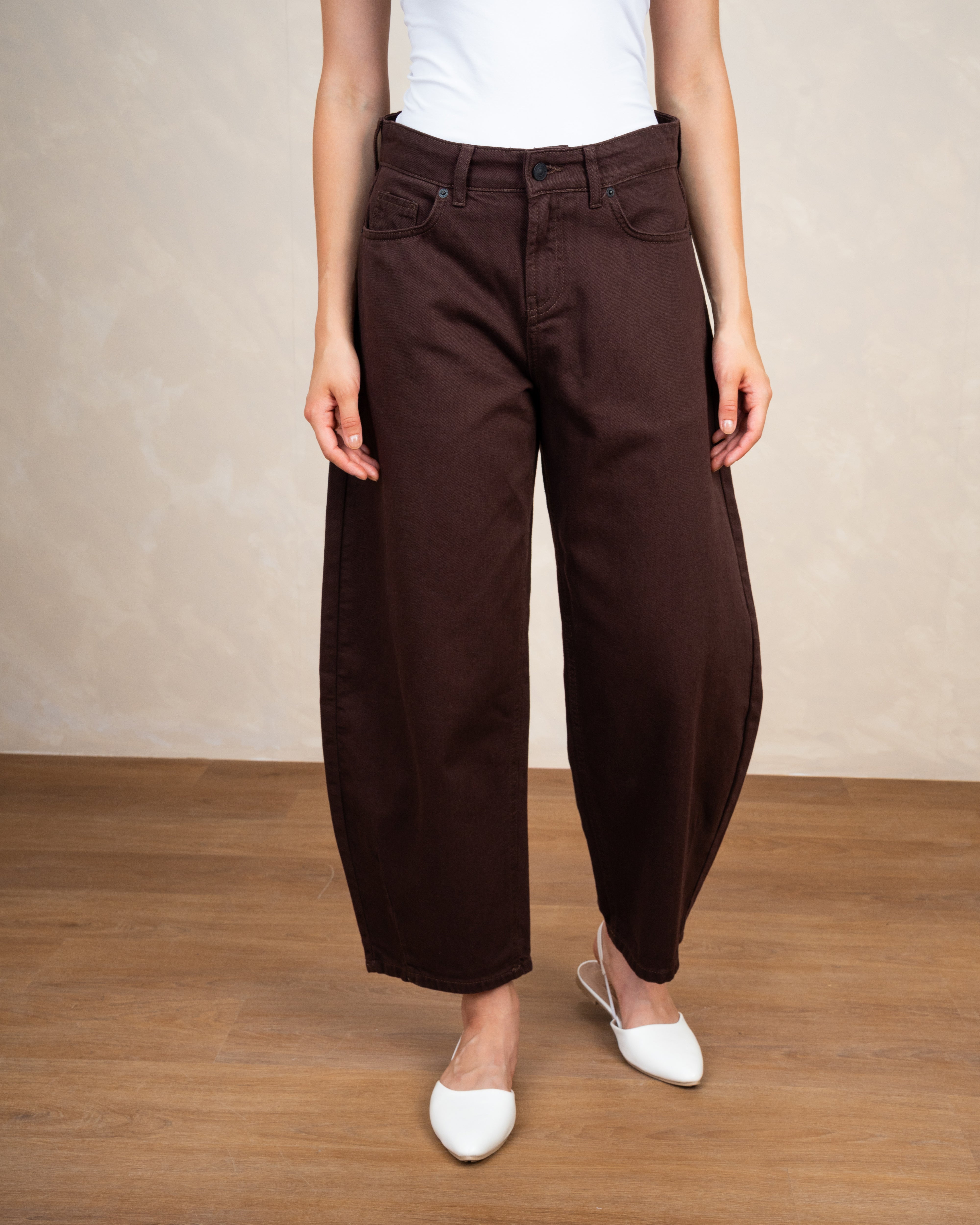 Gabardine Balloon-Fit Trousers