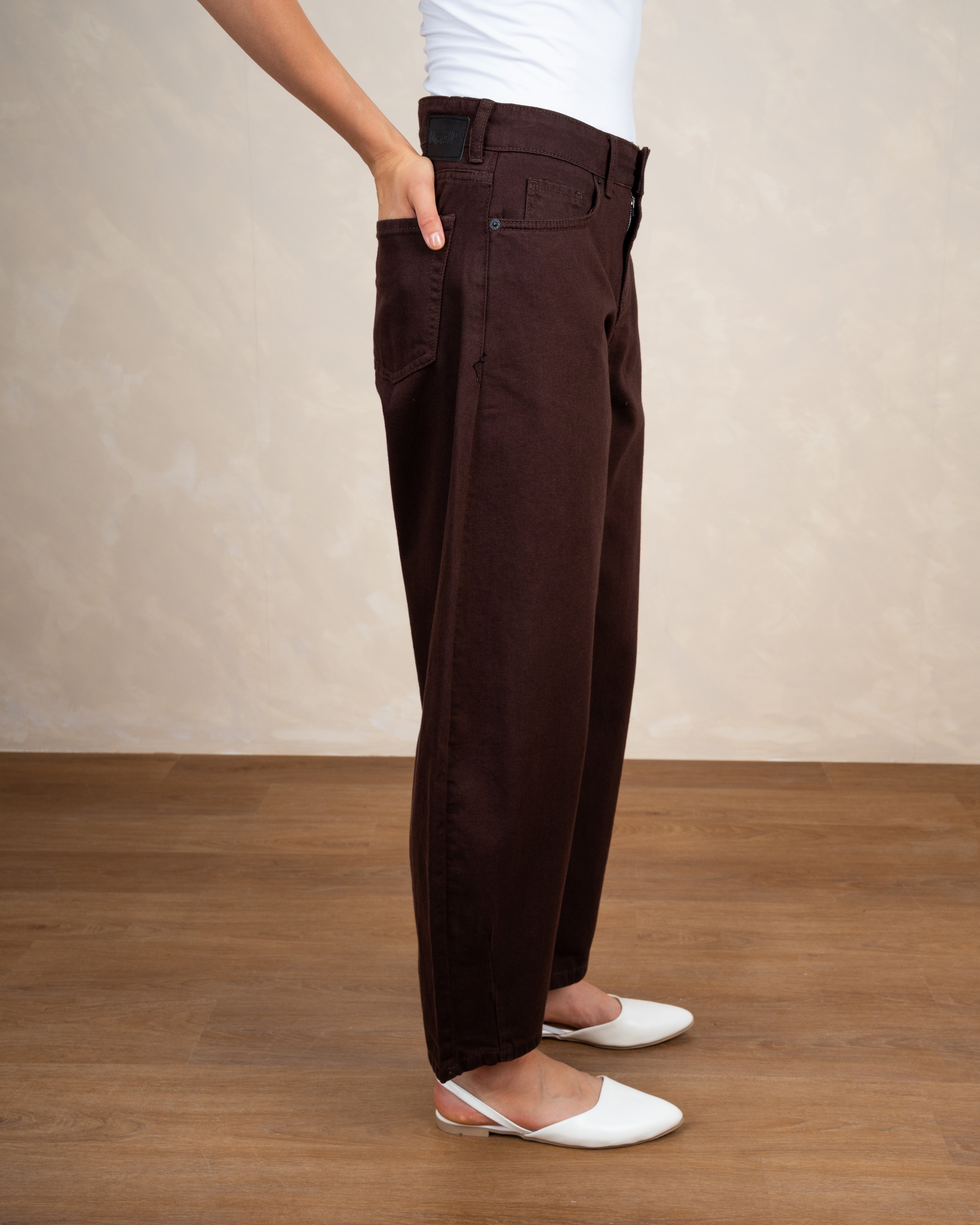 Gabardine Balloon-Fit Trousers