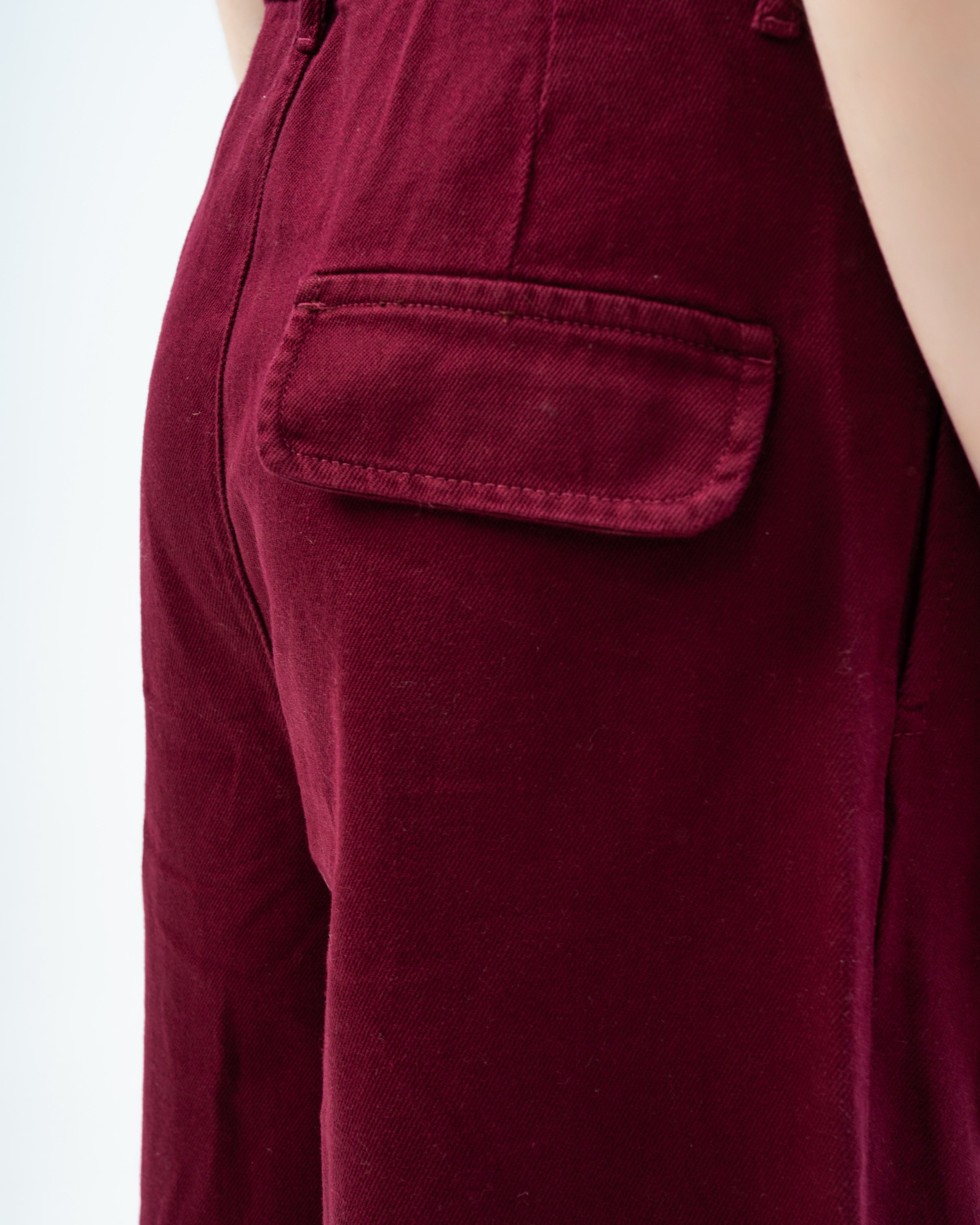 Gabardine trousers with two pockets