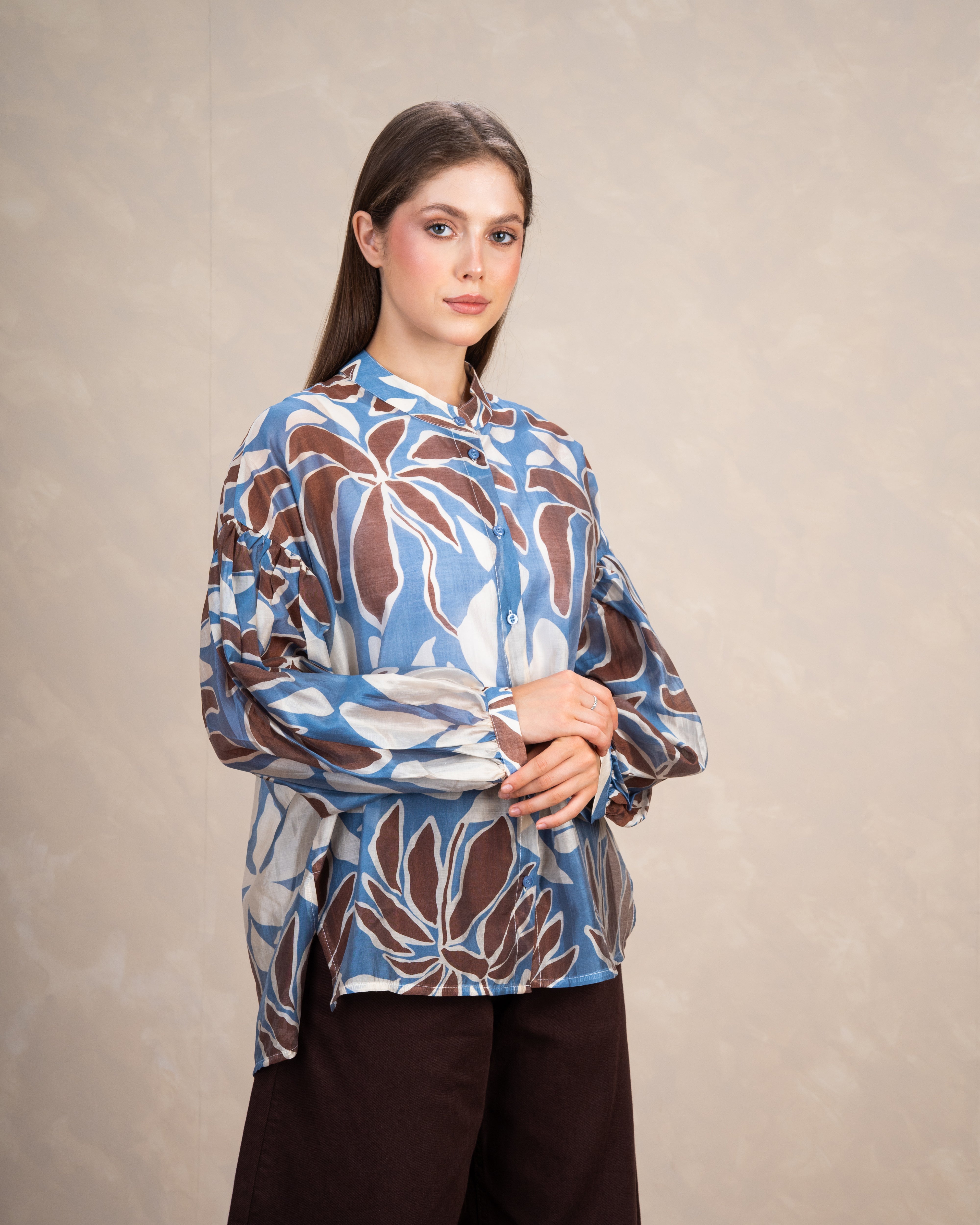 Oversized Floral Print Shirt