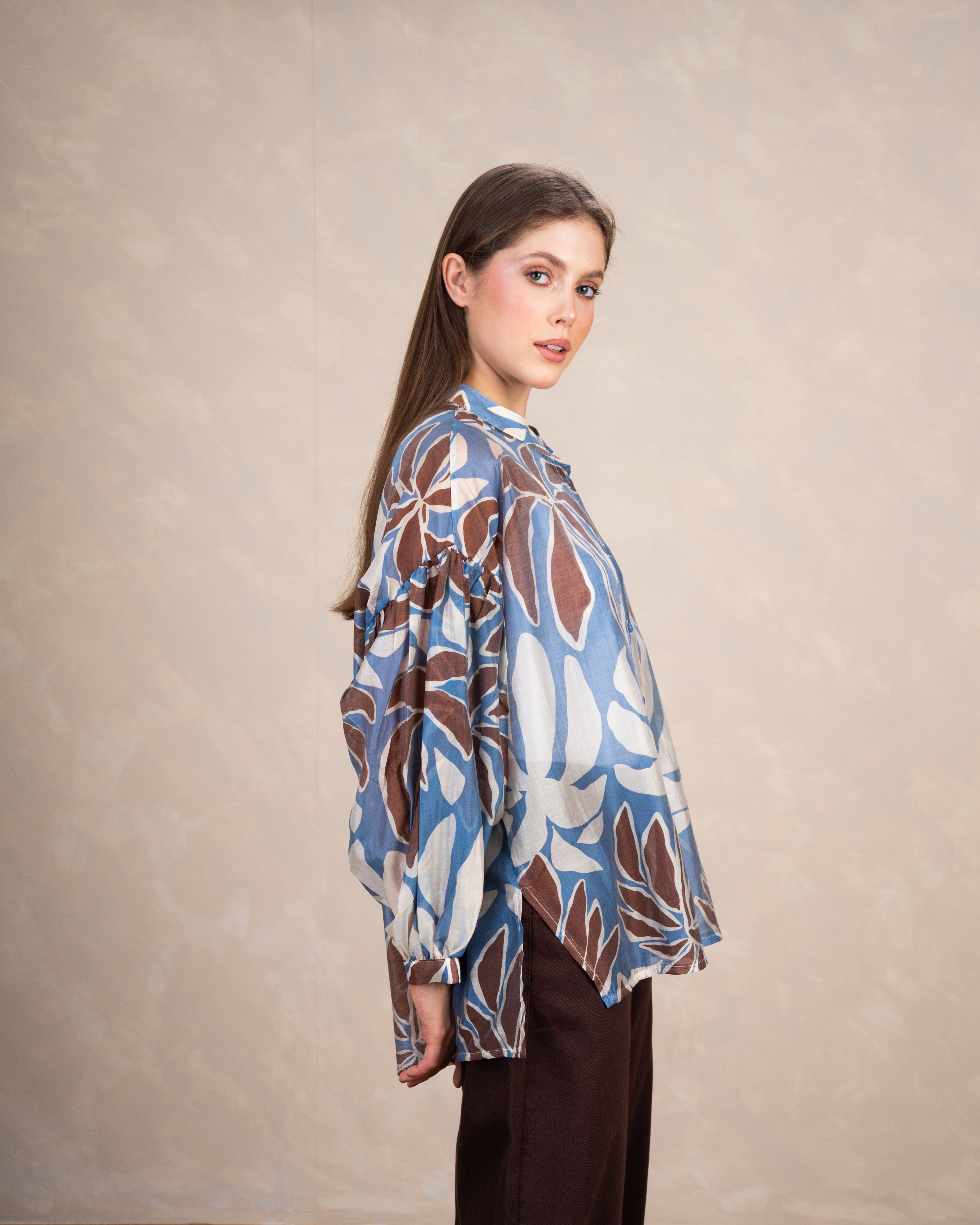 Oversized Floral Print Shirt