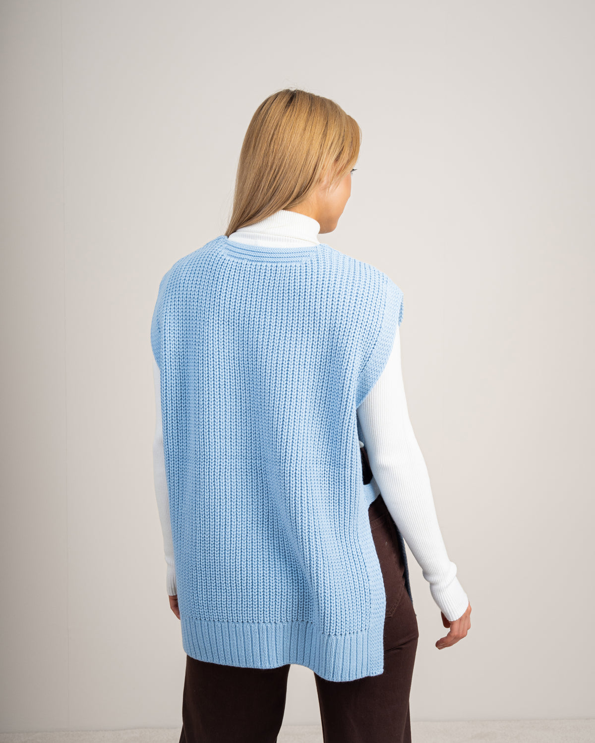 Cable Knitwear Vest - With Belt