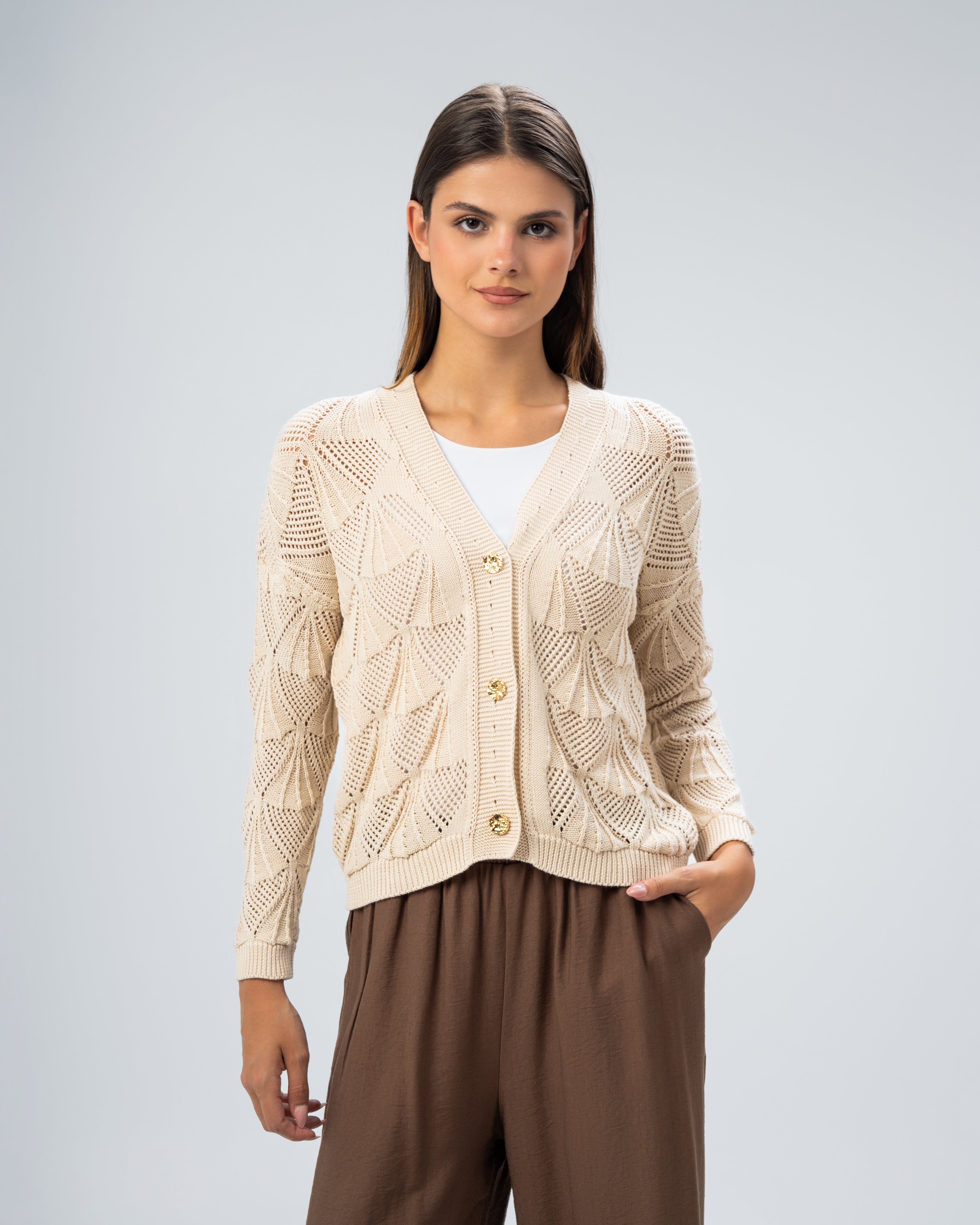 Knitwear Cardigan - With Gold Buttons