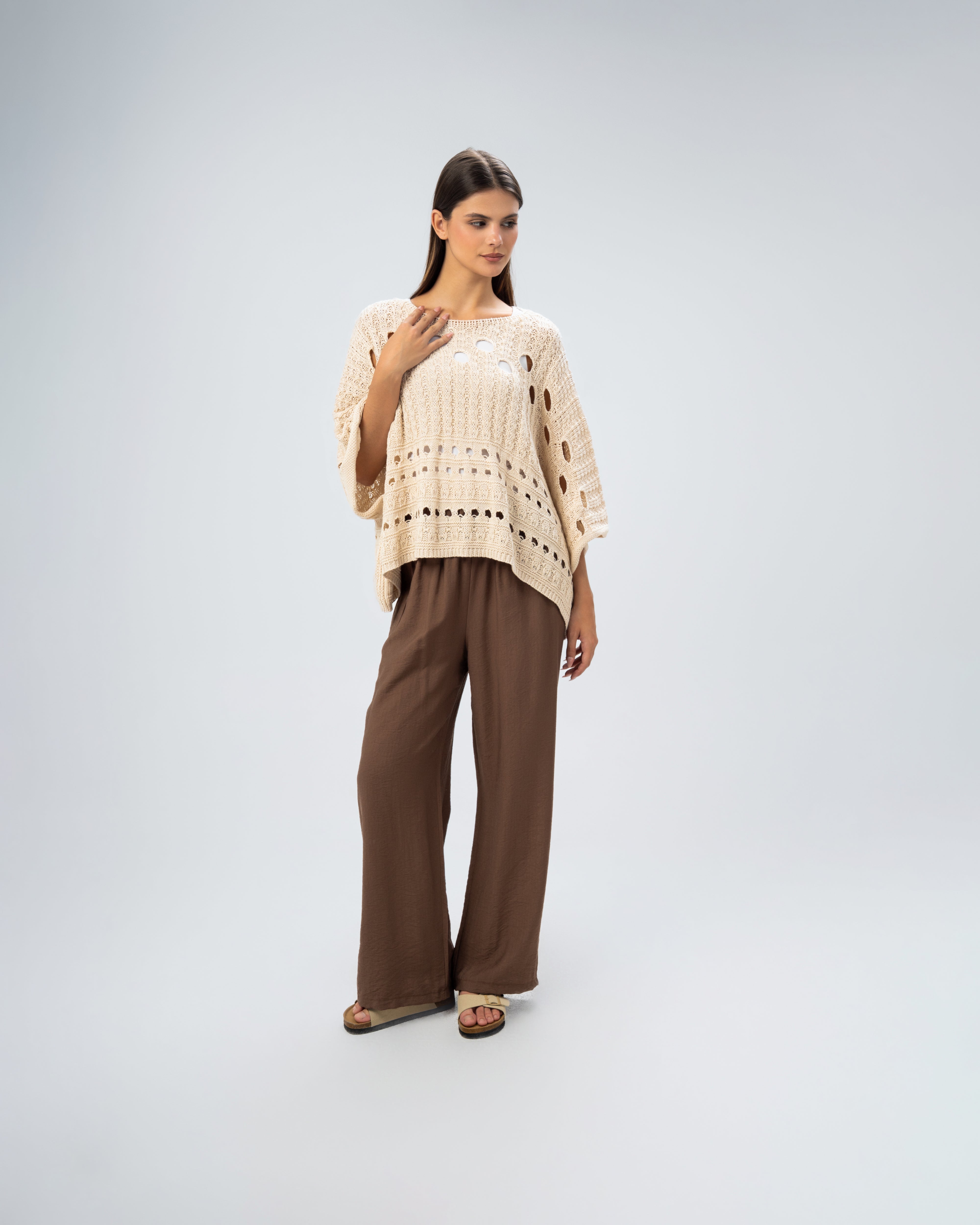 Knitwear Pullover - With Cutout Circles