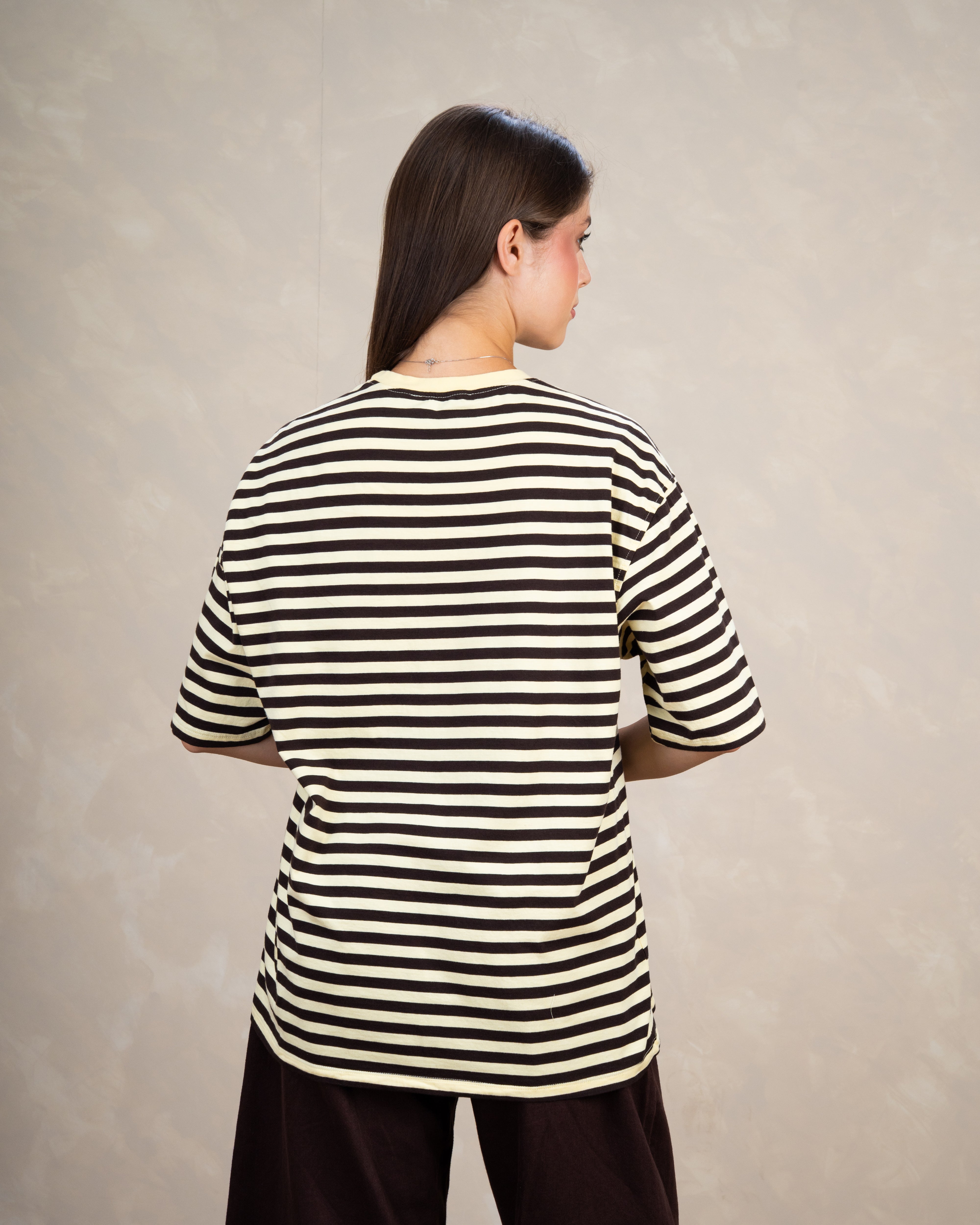 Long Colorful Striped Basic Top