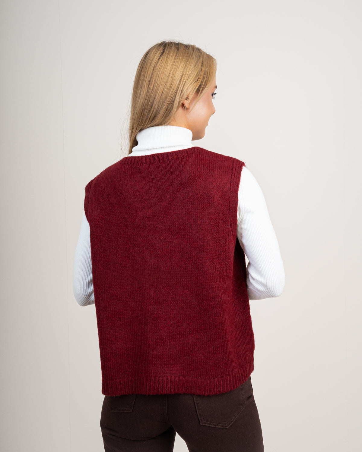 Open Sleeveless Vest - With Front Tie