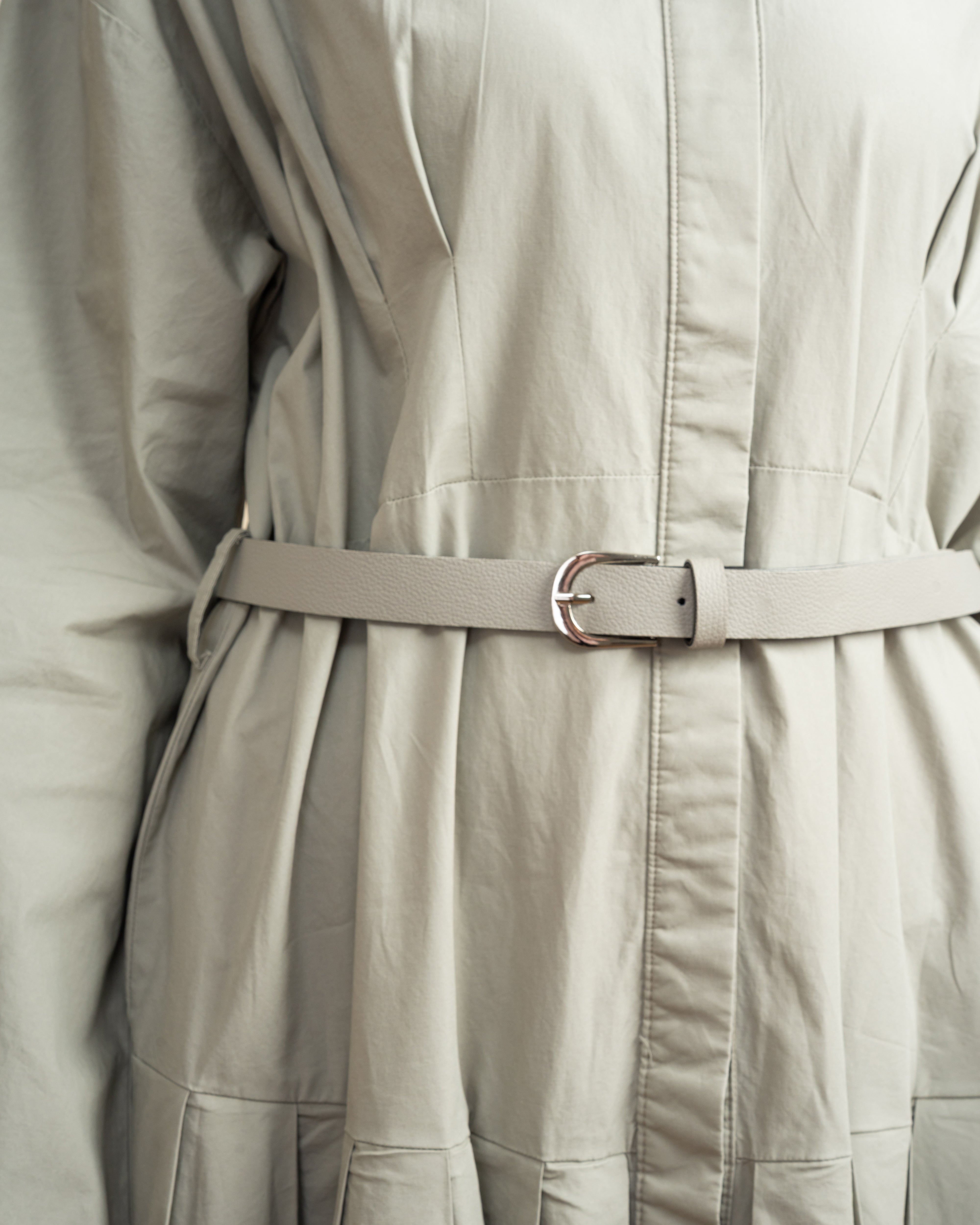 Wide Dress With Belt And Wide Sleeves