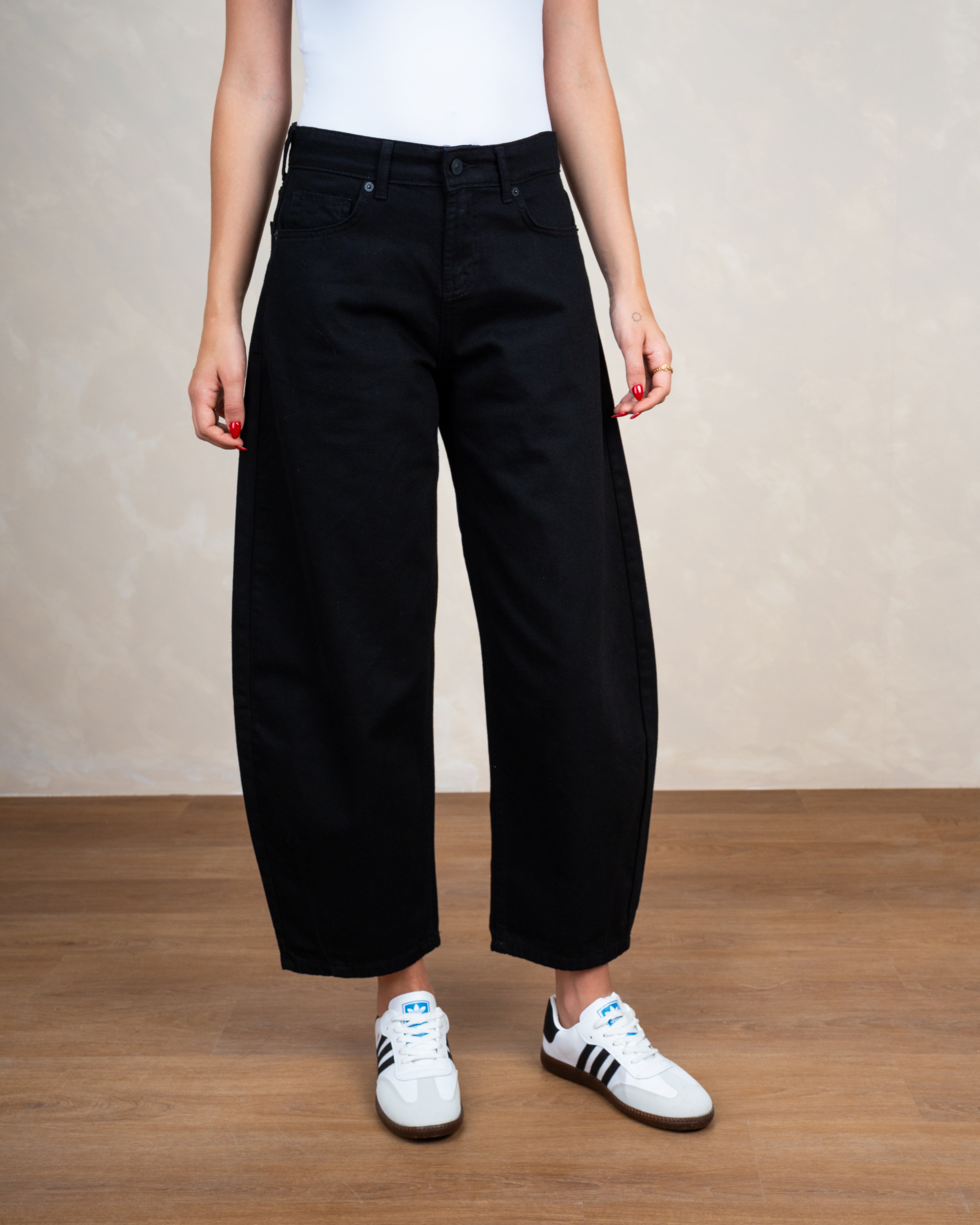 Gabardine Balloon-Fit Trousers