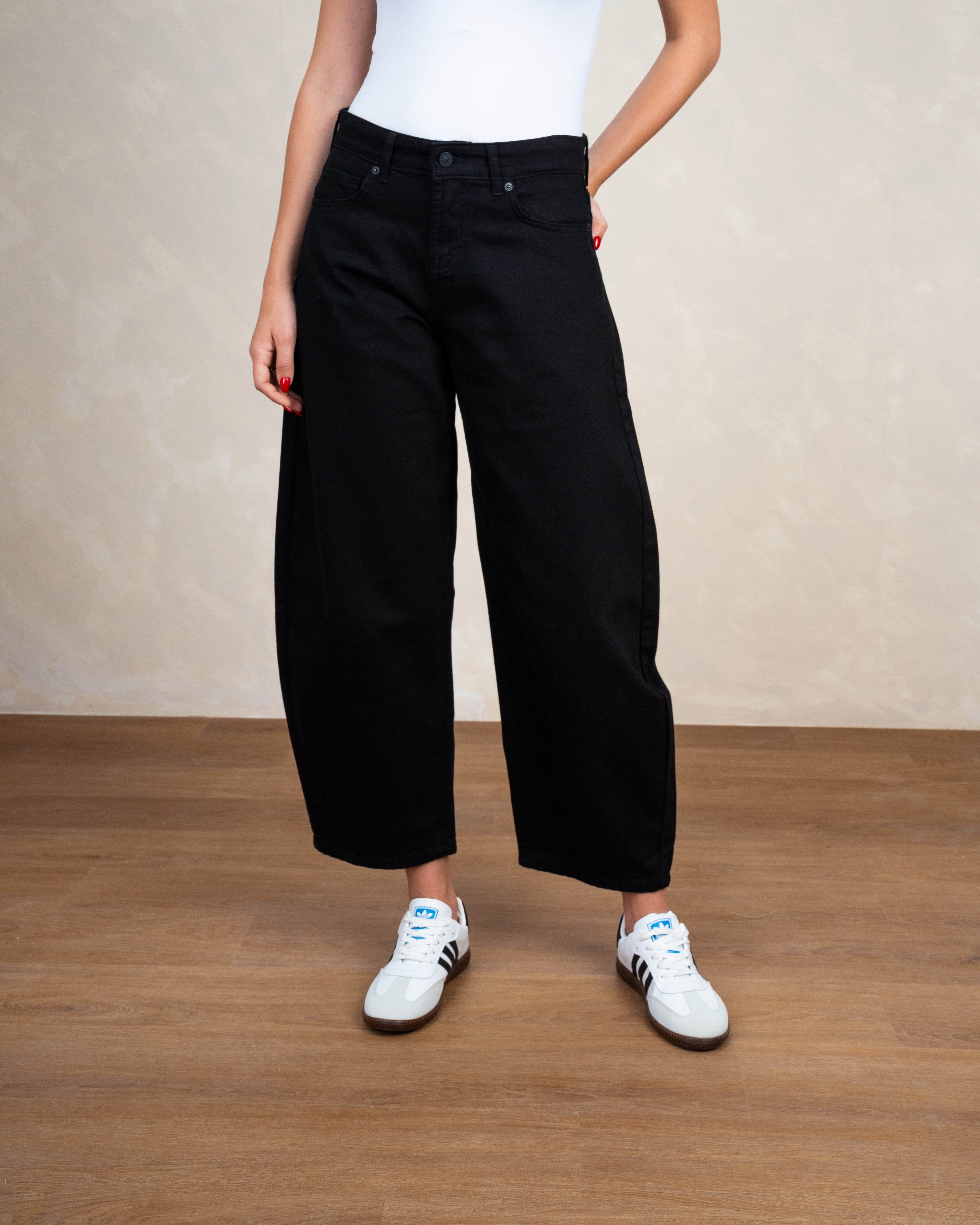 Gabardine Balloon-Fit Trousers