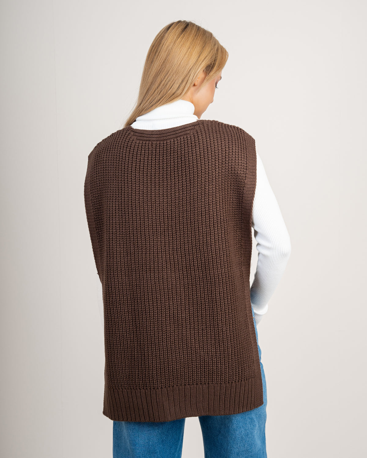 Cable Knitwear Vest - With Belt