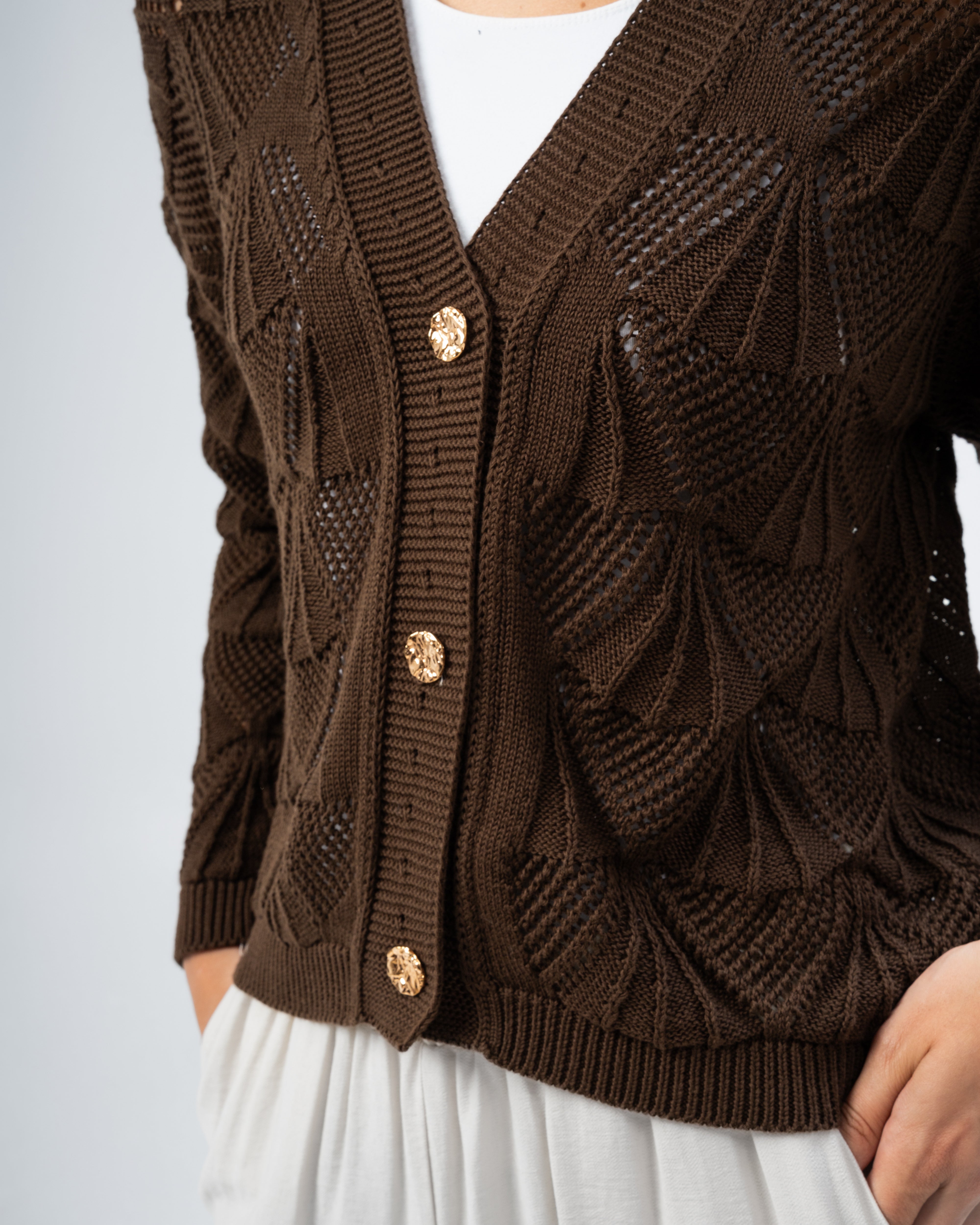 Knitwear Cardigan - With Gold Buttons
