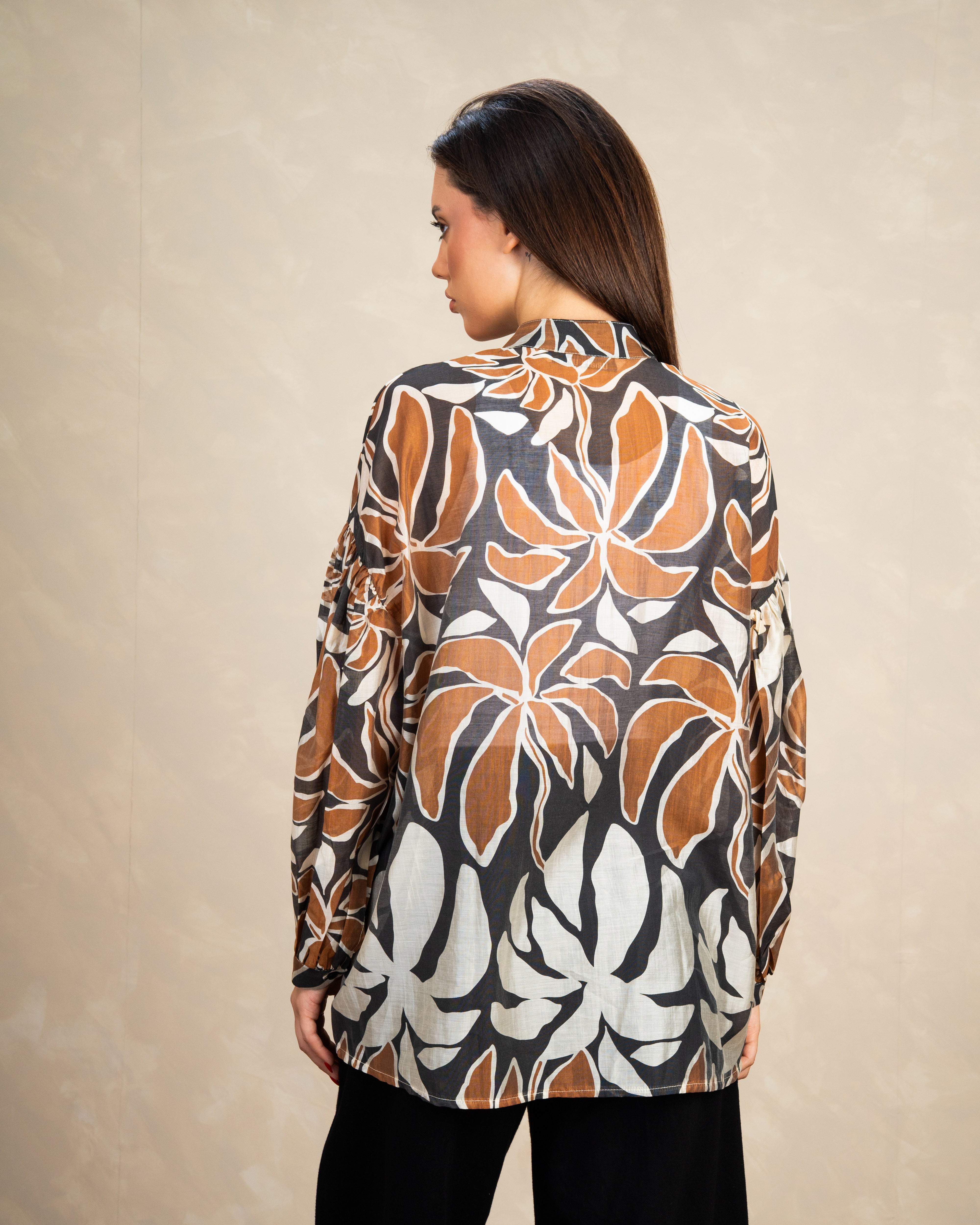 Oversized Floral Print Shirt