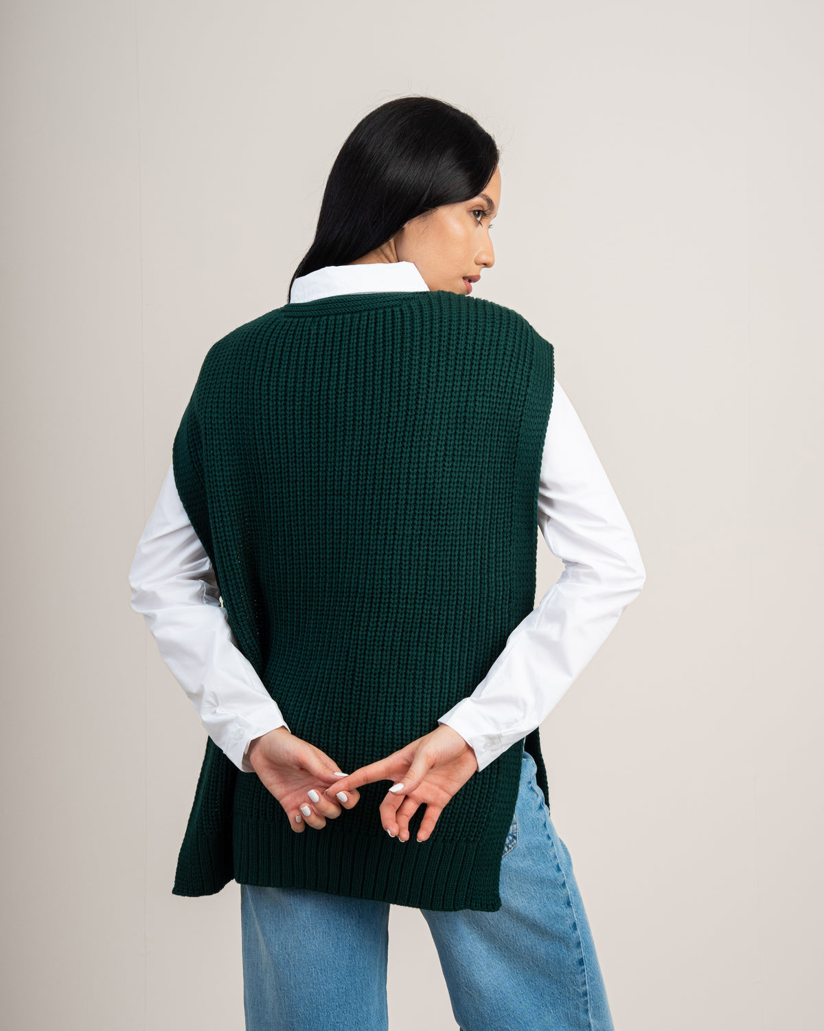 Cable Knitwear Vest - With Belt