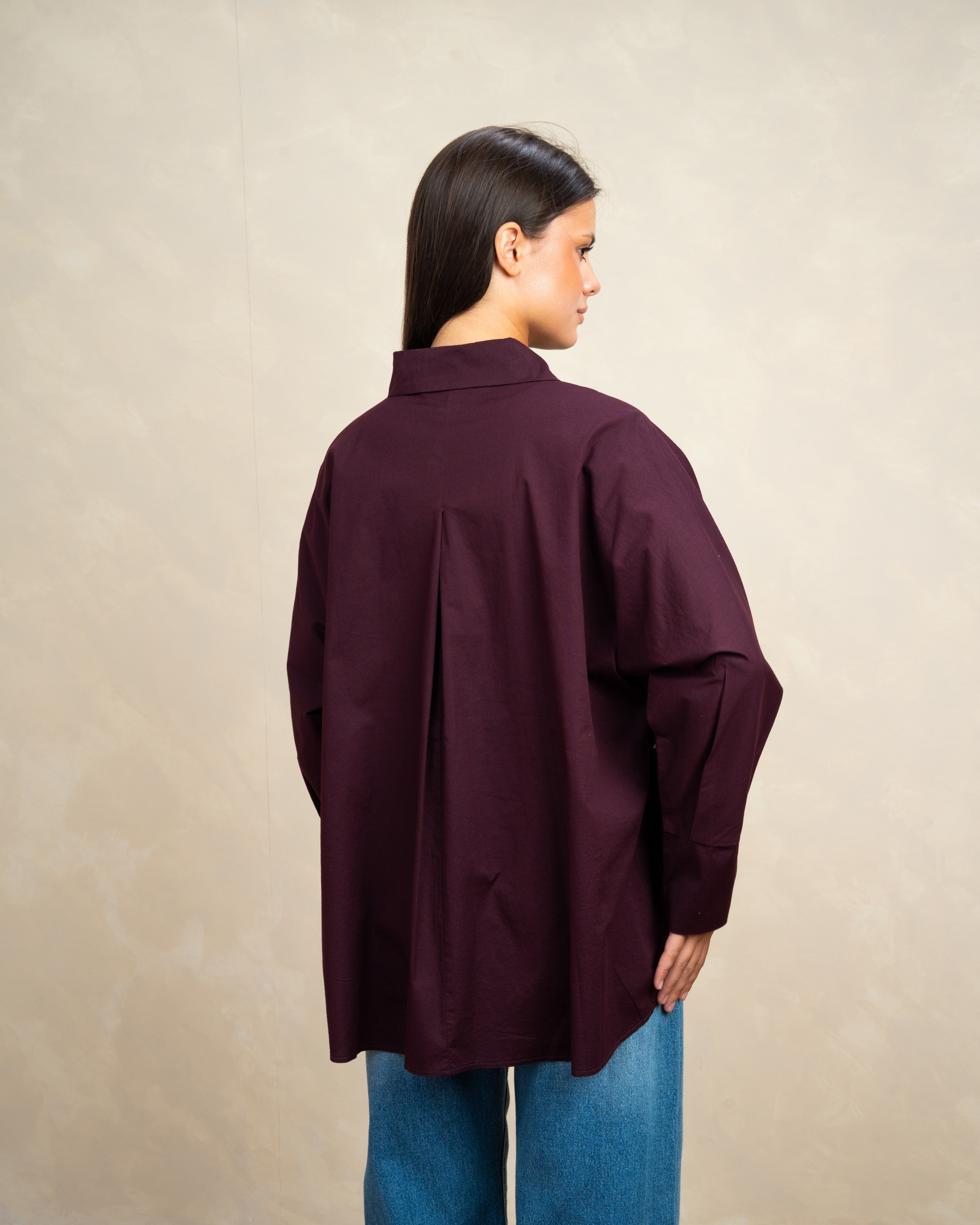 Plain Poplin Shirt With Gold Buttons