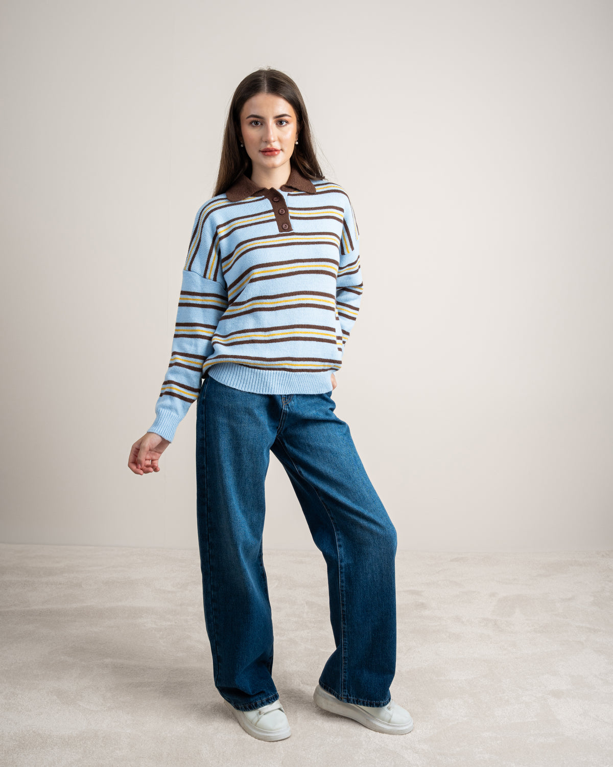 Knitwear Pullover With Contrast Collar