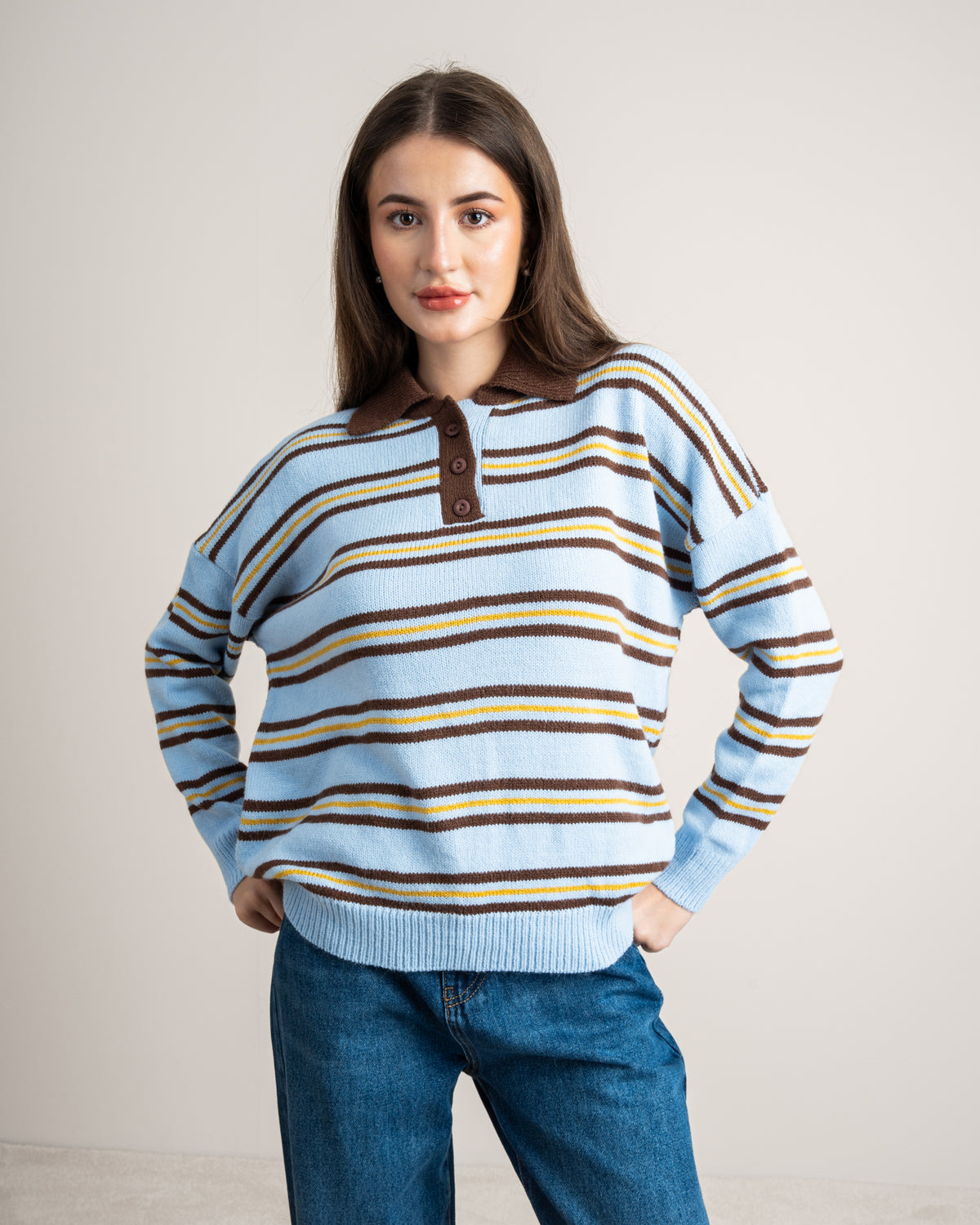 Knitwear Pullover With Contrast Collar