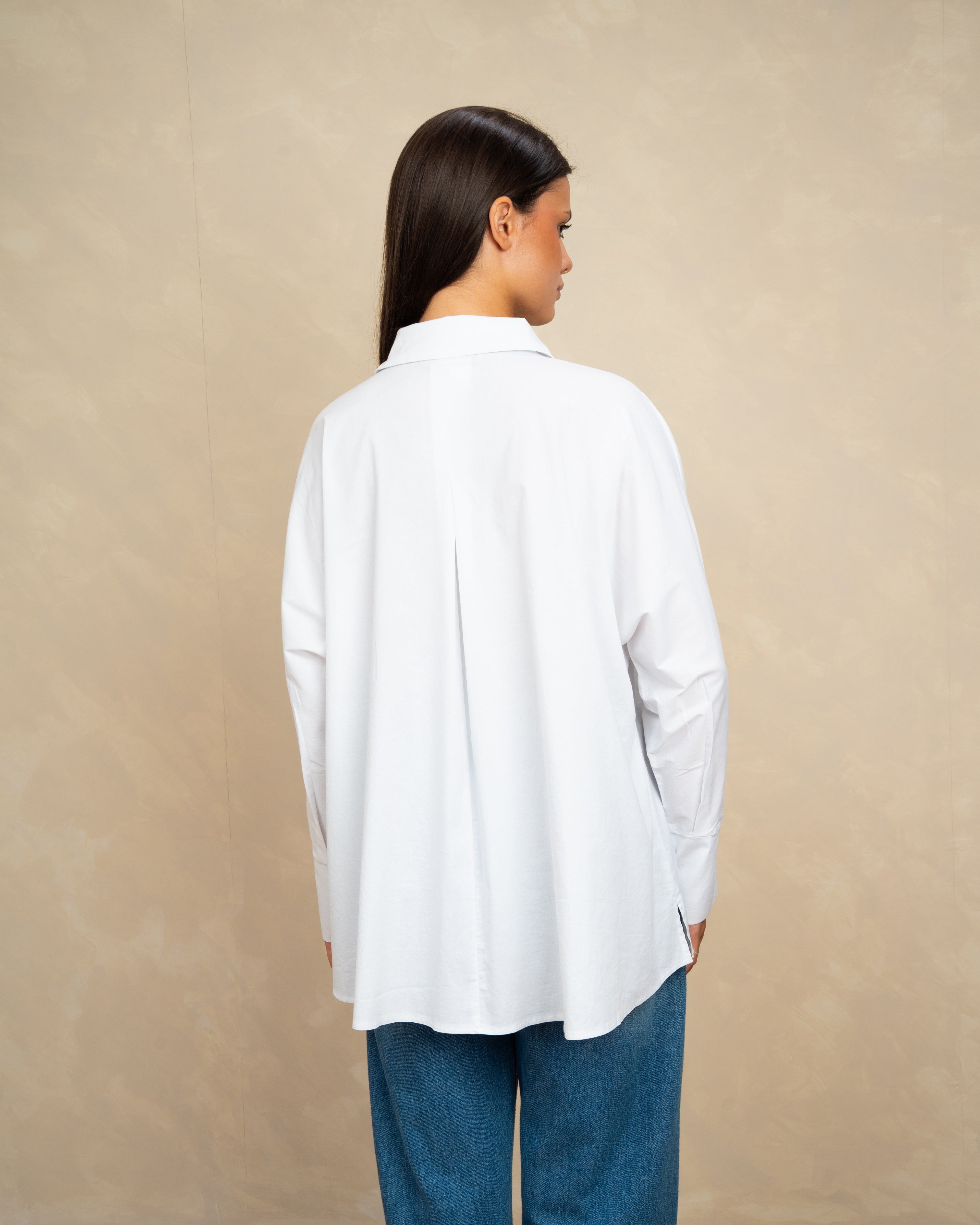 Plain Poplin Shirt With Gold Buttons