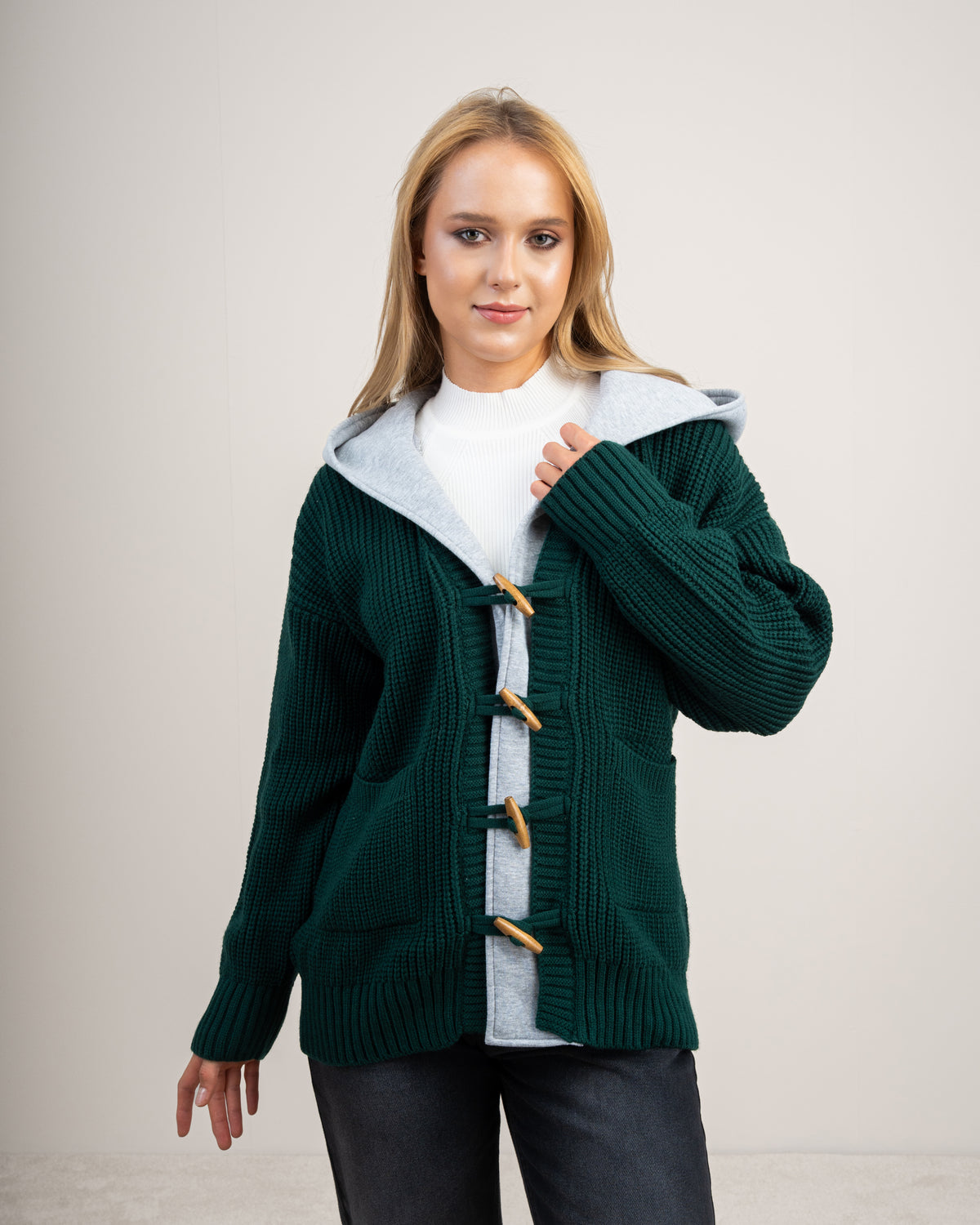 Knitwear Cardigan With Wooden Buttons