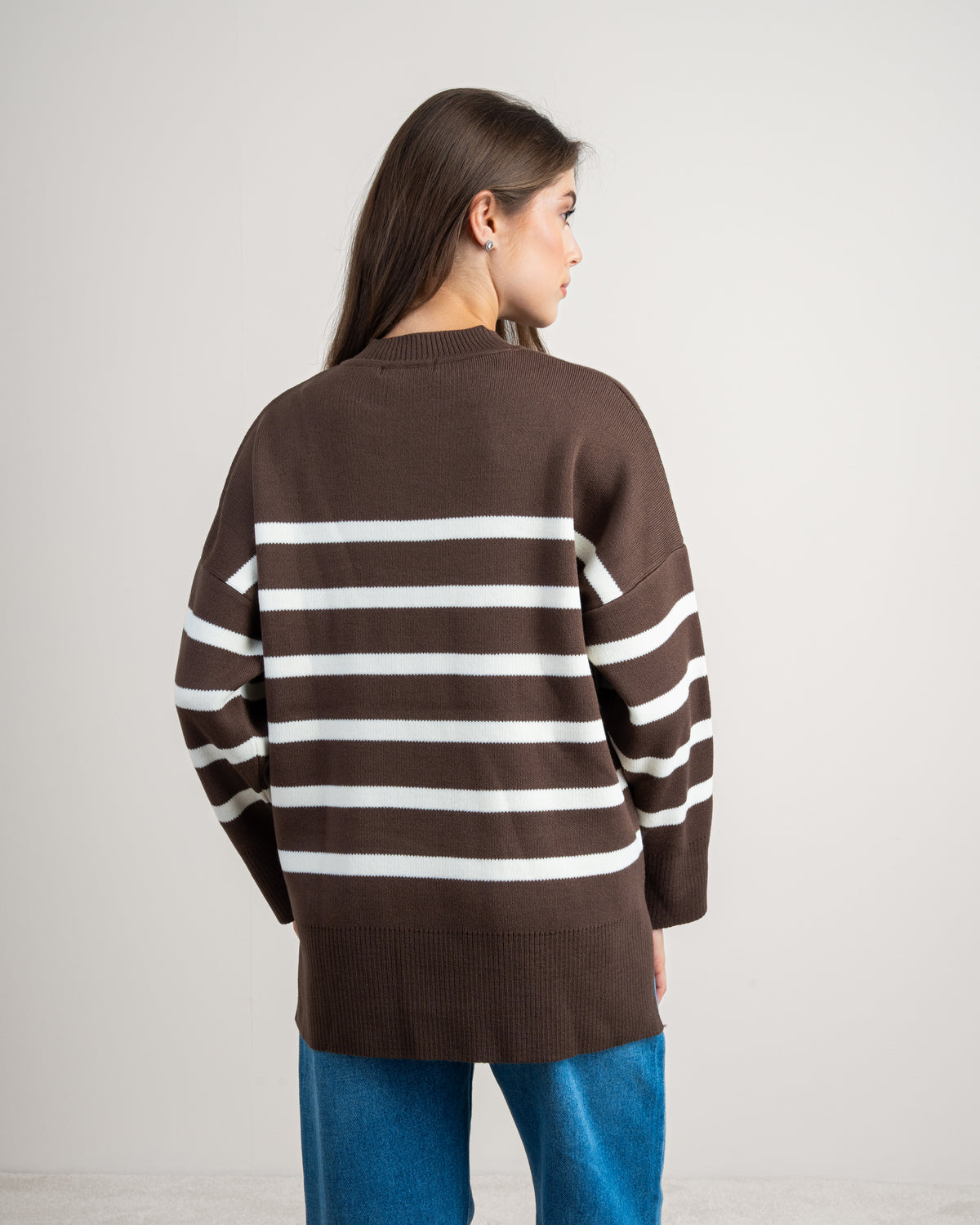 Long Striped Knitwear Pullover