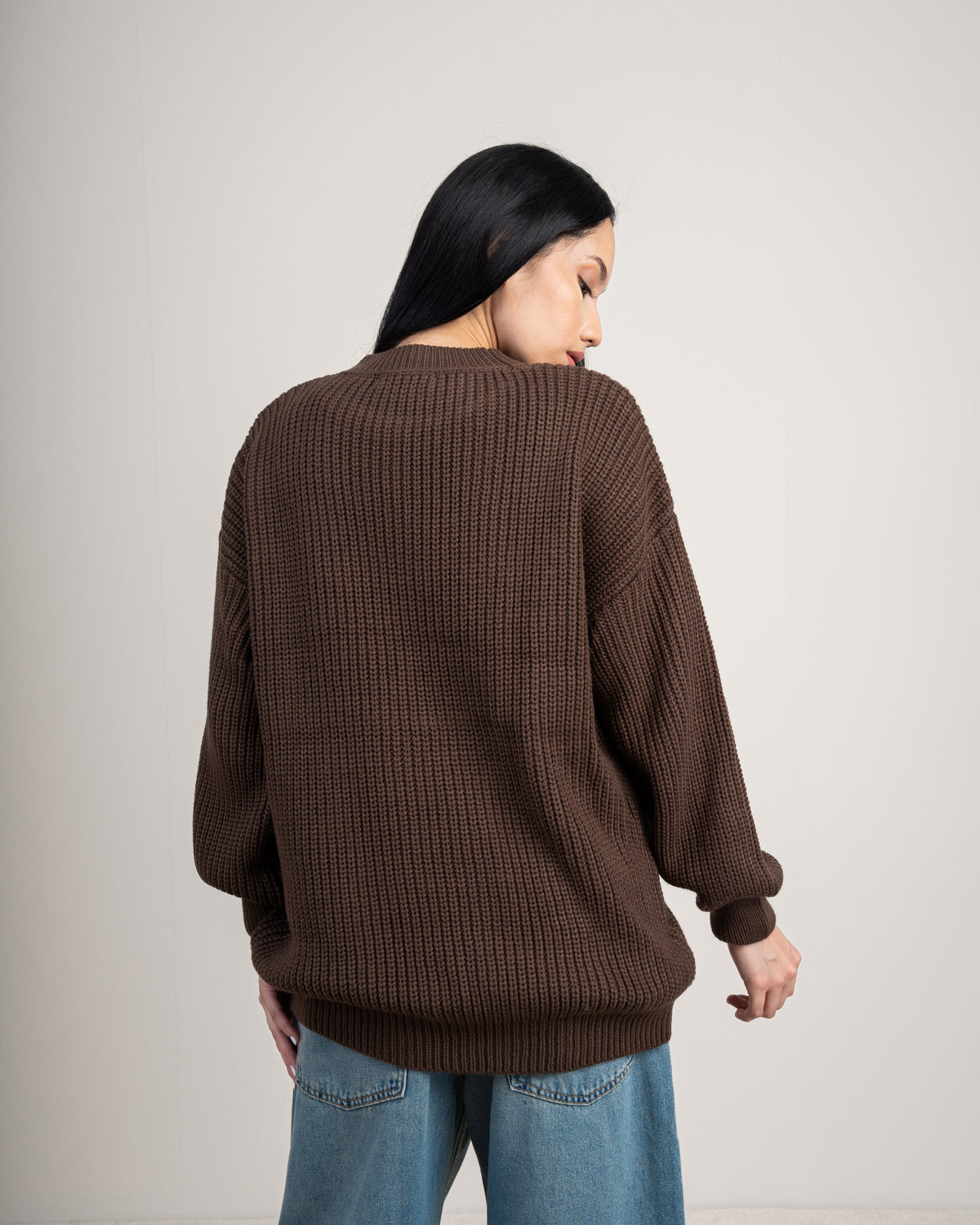 Plain Textured Knitwear Pullover