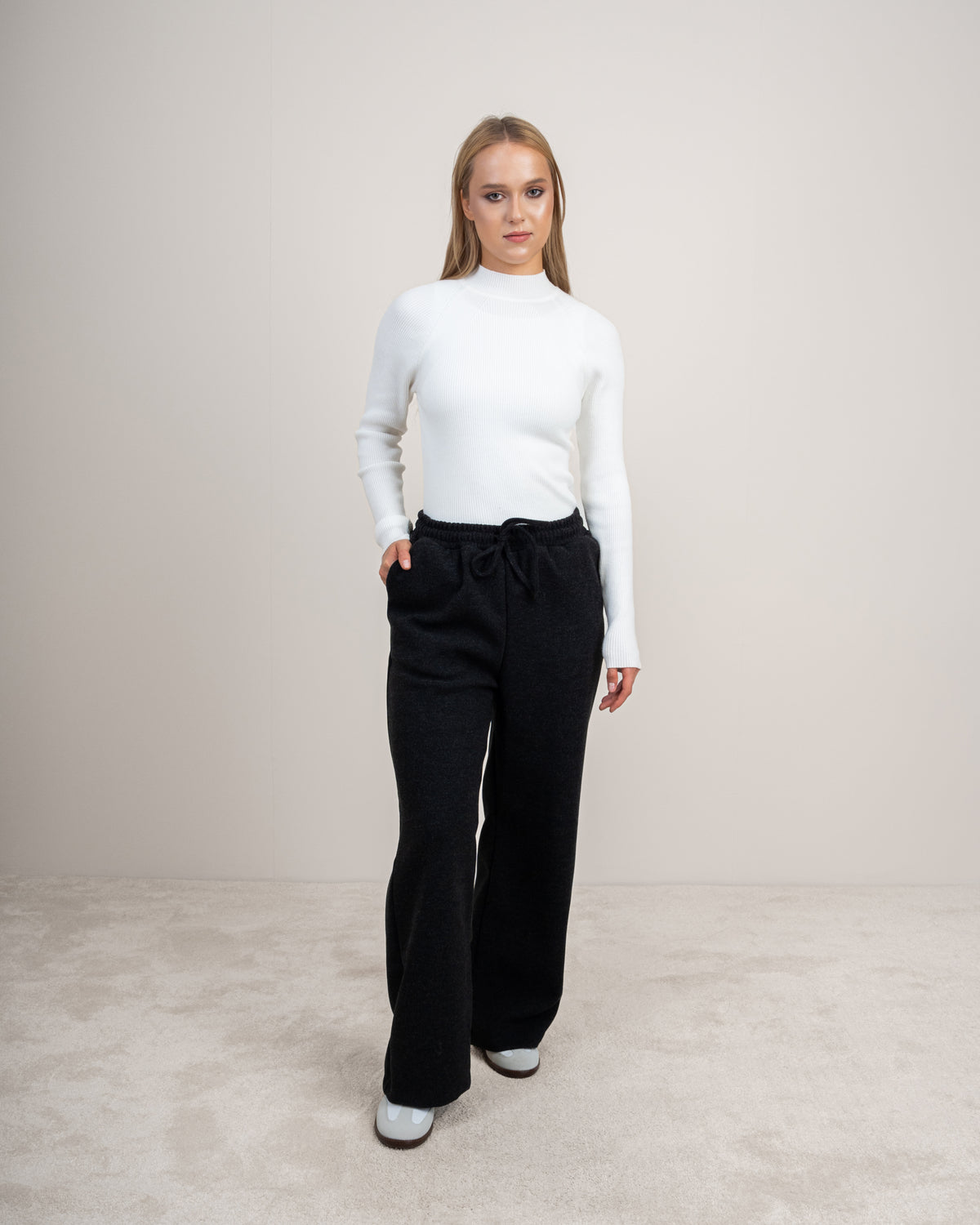 Wool Trousers With Drawstring Waist
