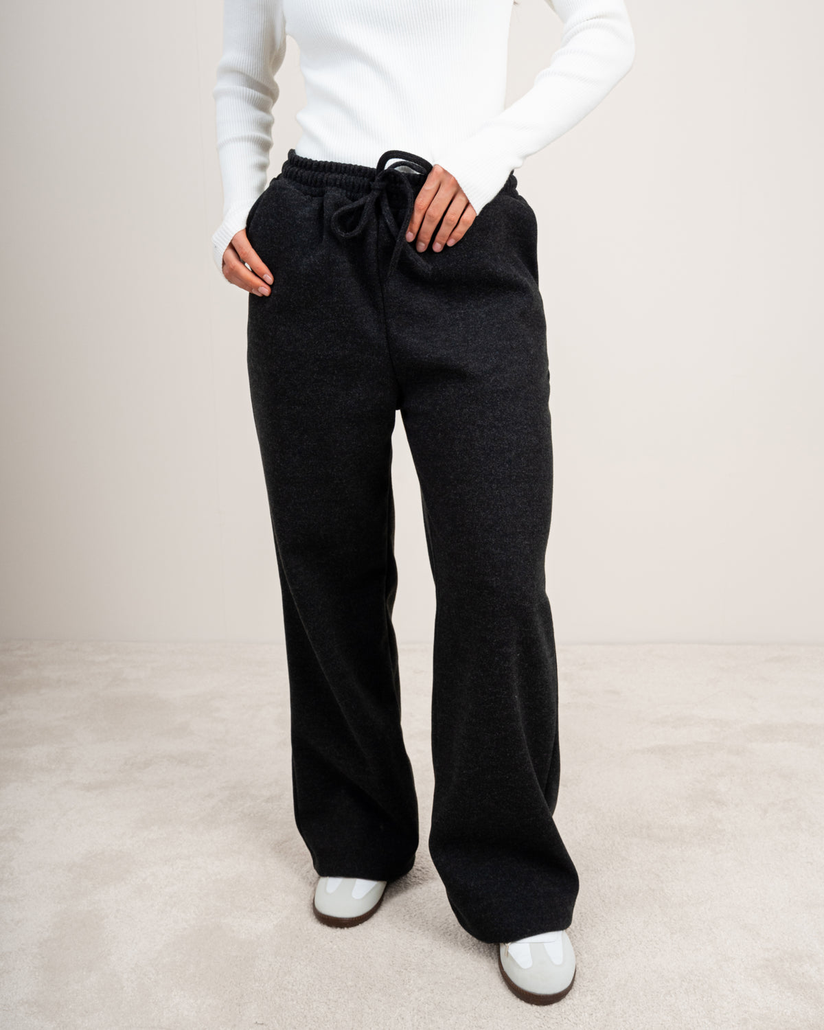 Wool Trousers With Drawstring Waist