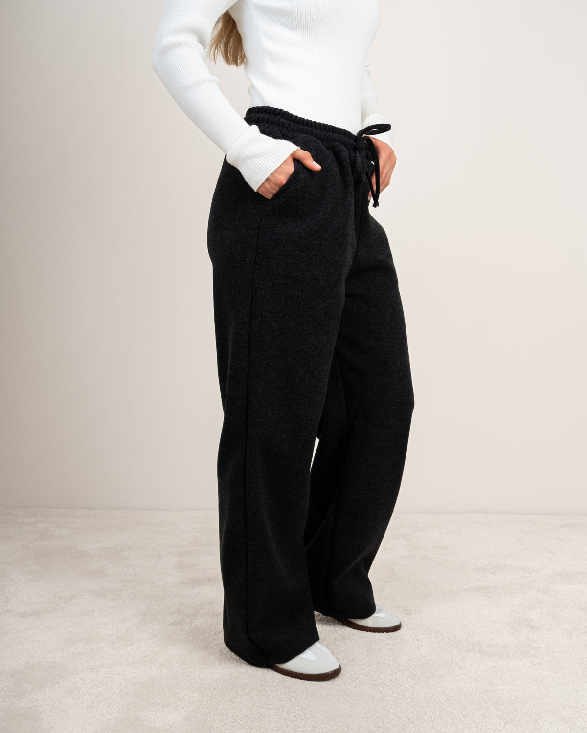 Wool Trousers With Drawstring Waist