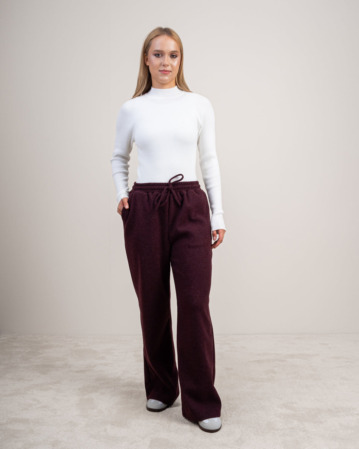 Wool Trousers With Drawstring Waist