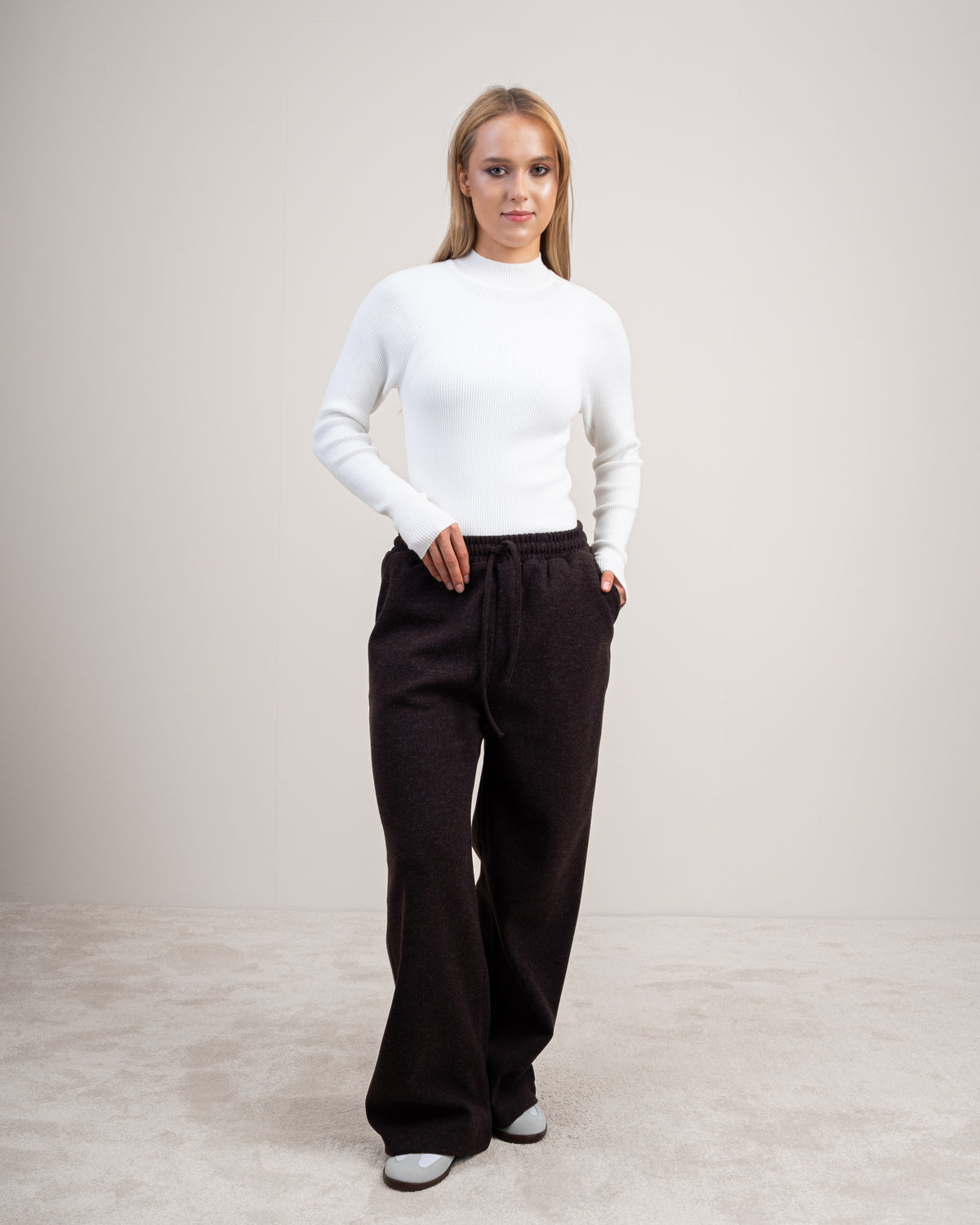 Wool Trousers With Drawstring Waist