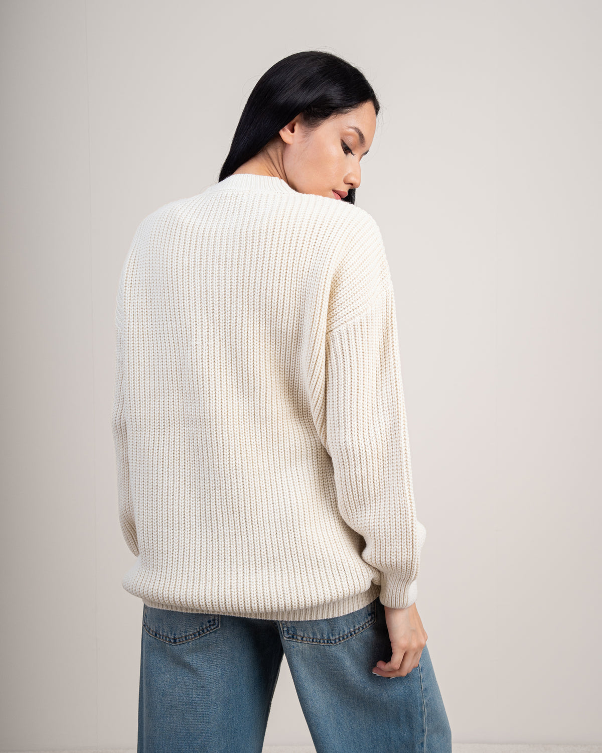 Plain Textured Knitwear Pullover