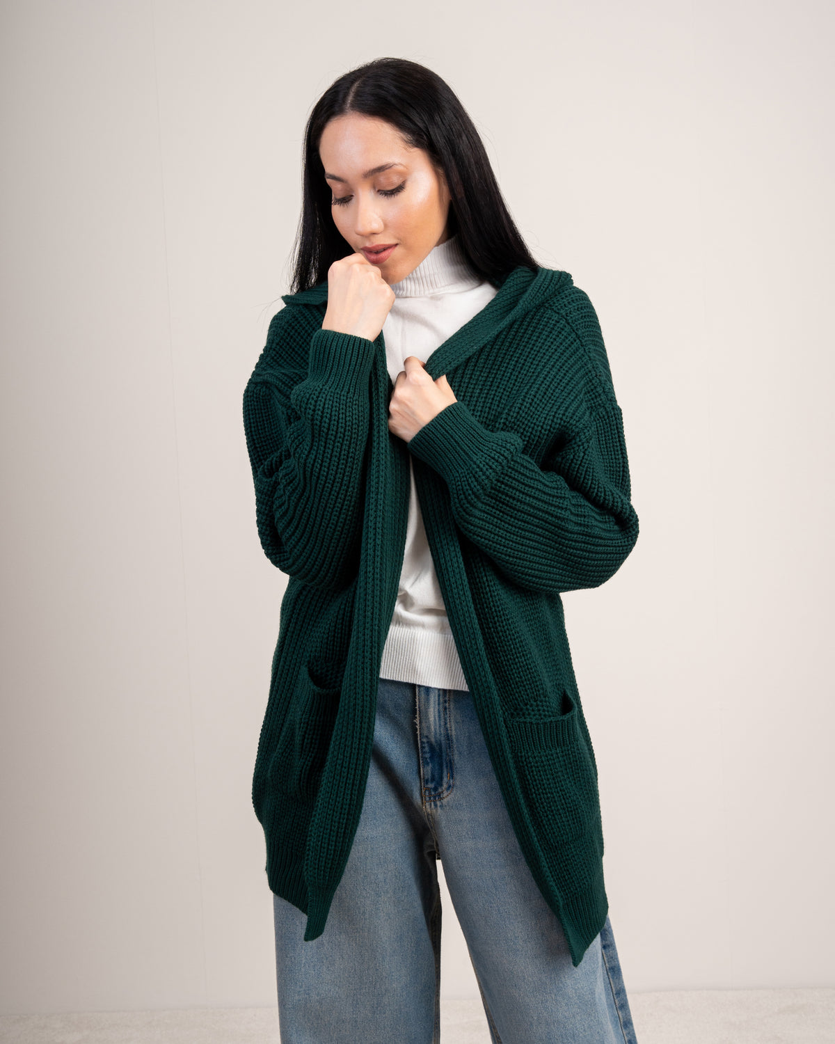 Knitwear Cardigan With Cable - Knit Back