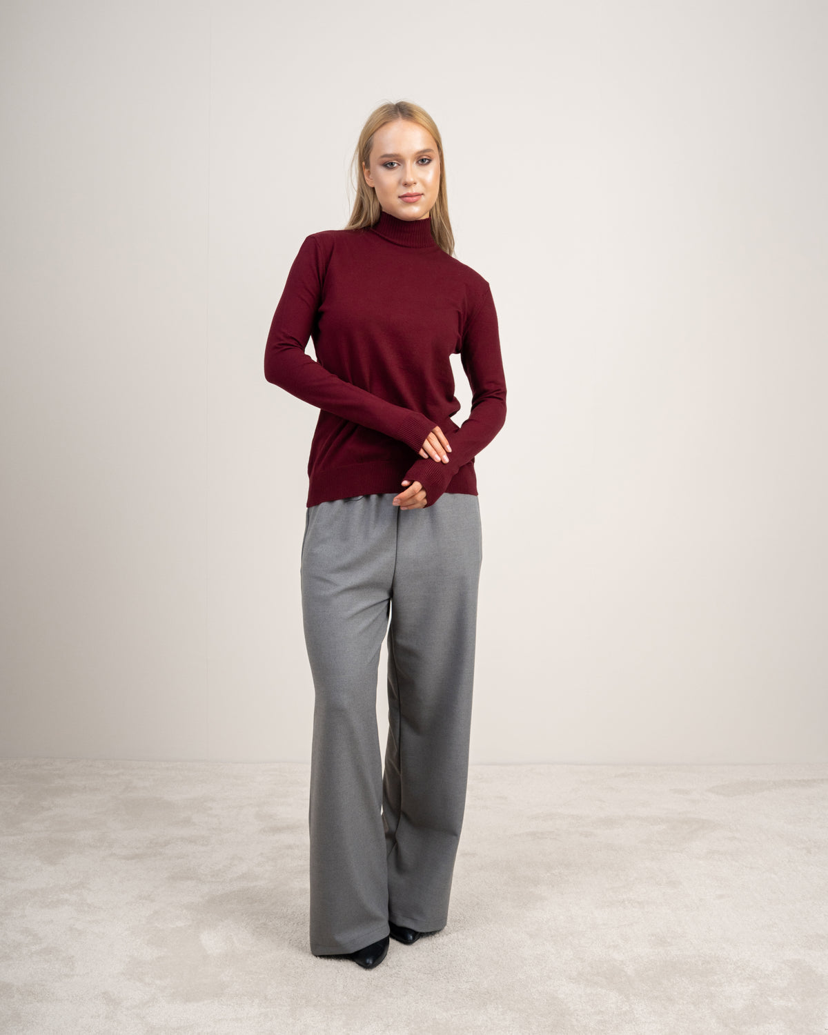 Plain Basic Top - With Neckline Stripes