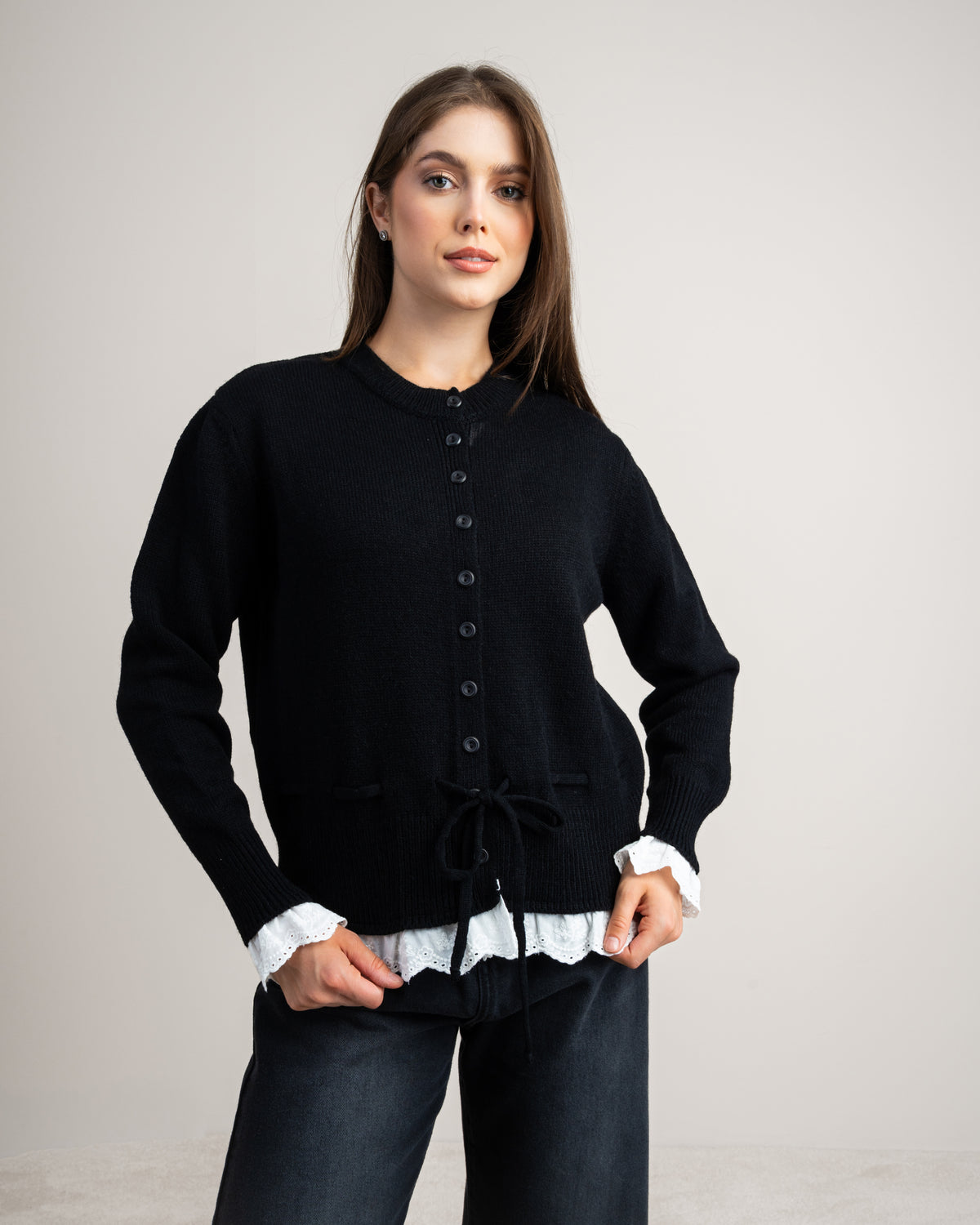 Lace Detail Knitwear Pullover