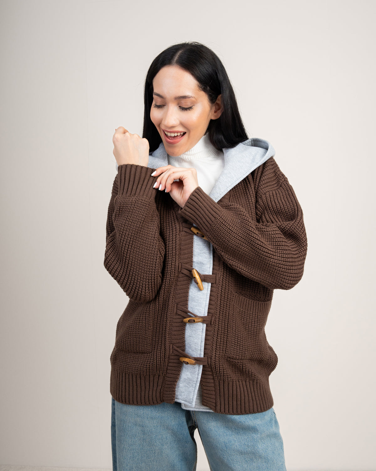 Knitwear Cardigan With Wooden Buttons