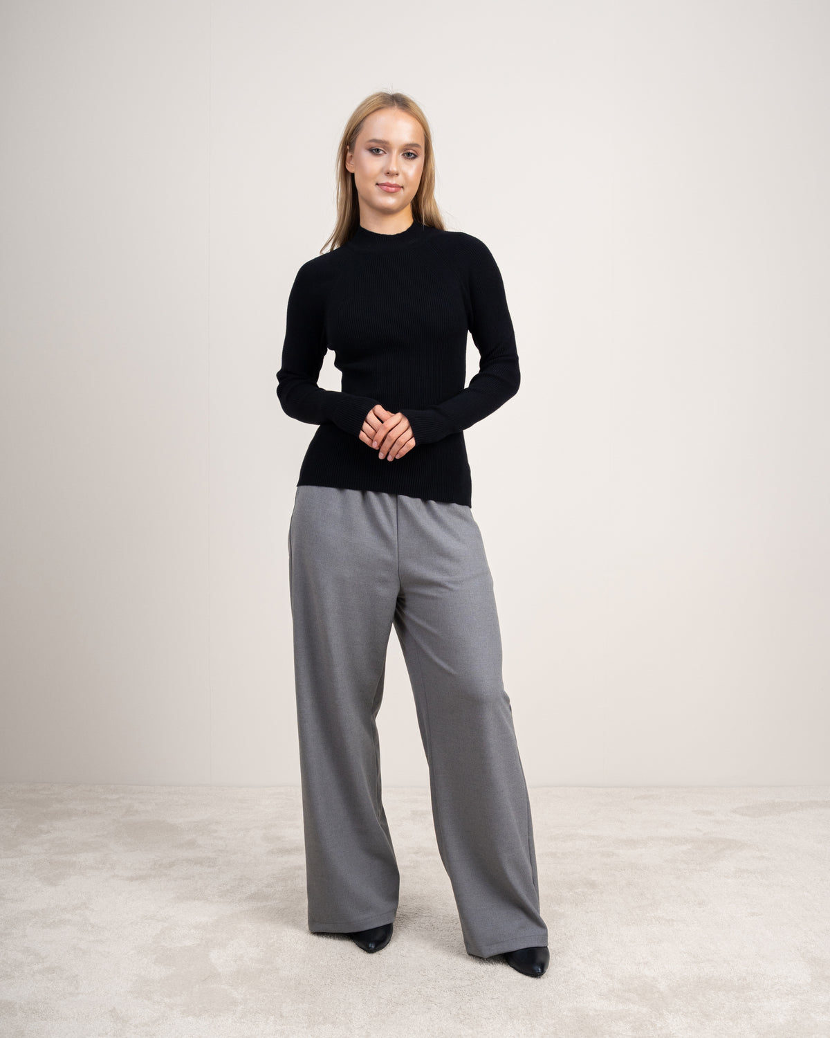 Plain Basic Top - With Neckline Stripes