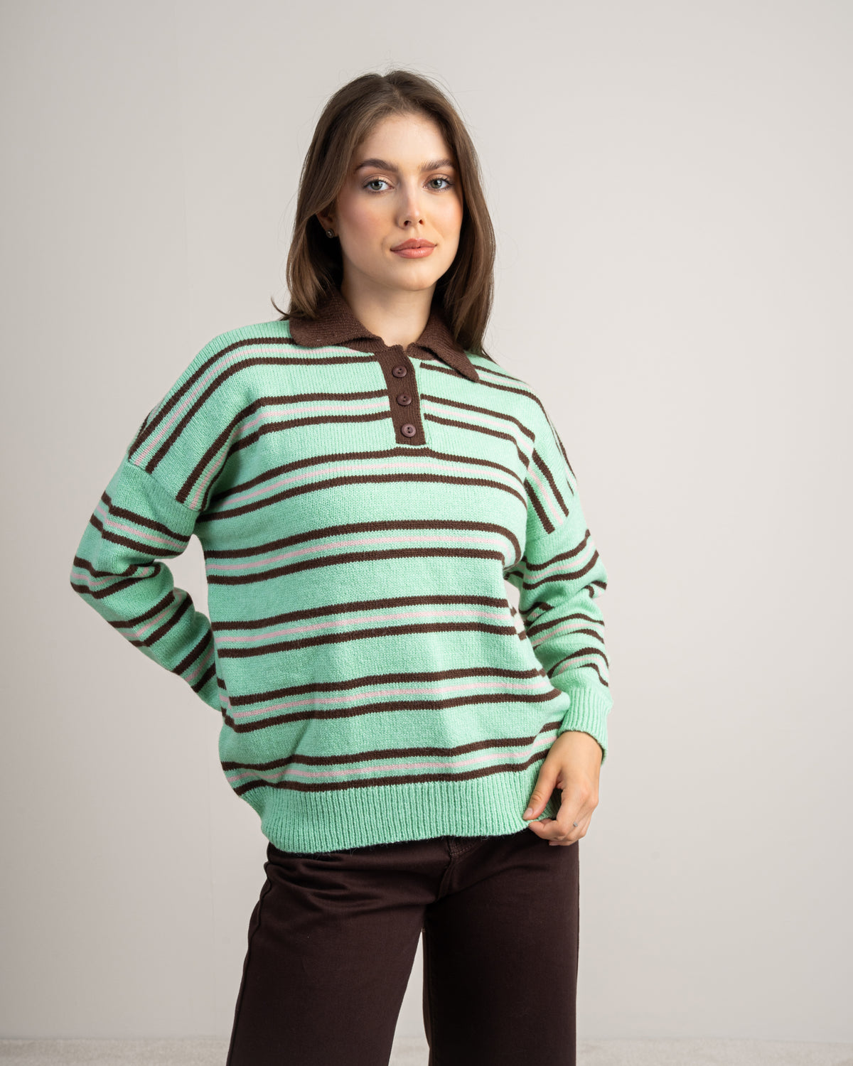 Knitwear Pullover With Contrast Collar