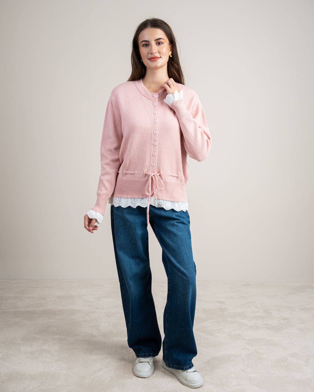 Lace Detail Knitwear Pullover