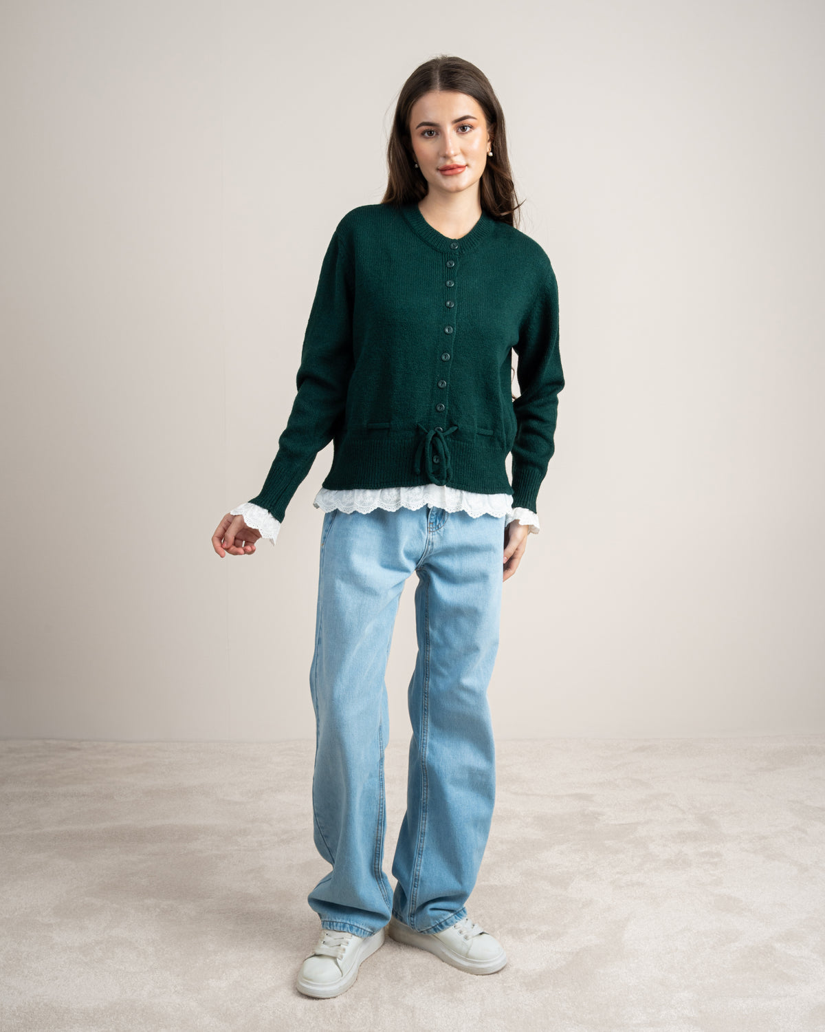 Lace Detail Knitwear Pullover