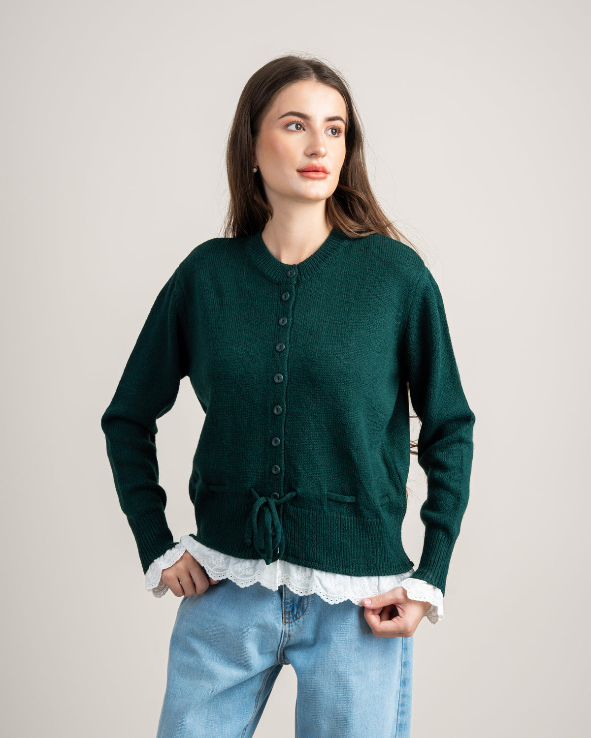 Lace Detail Knitwear Pullover