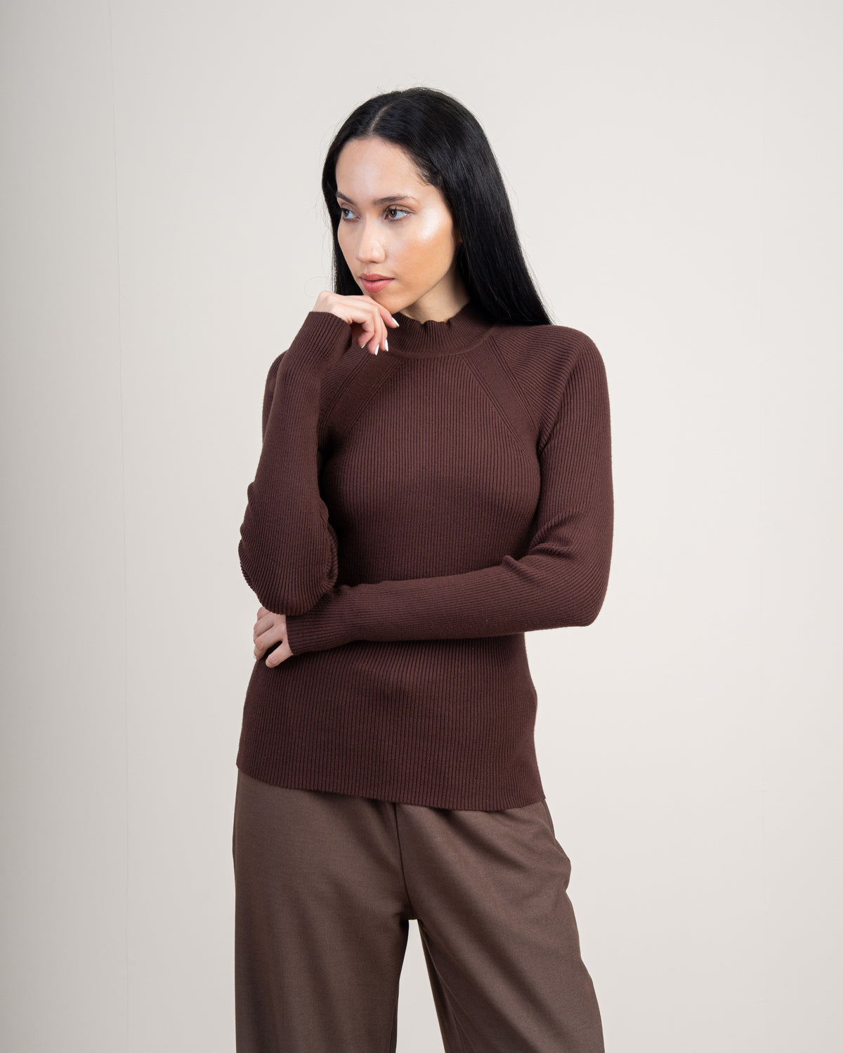Plain Basic Top - With Neckline Stripes