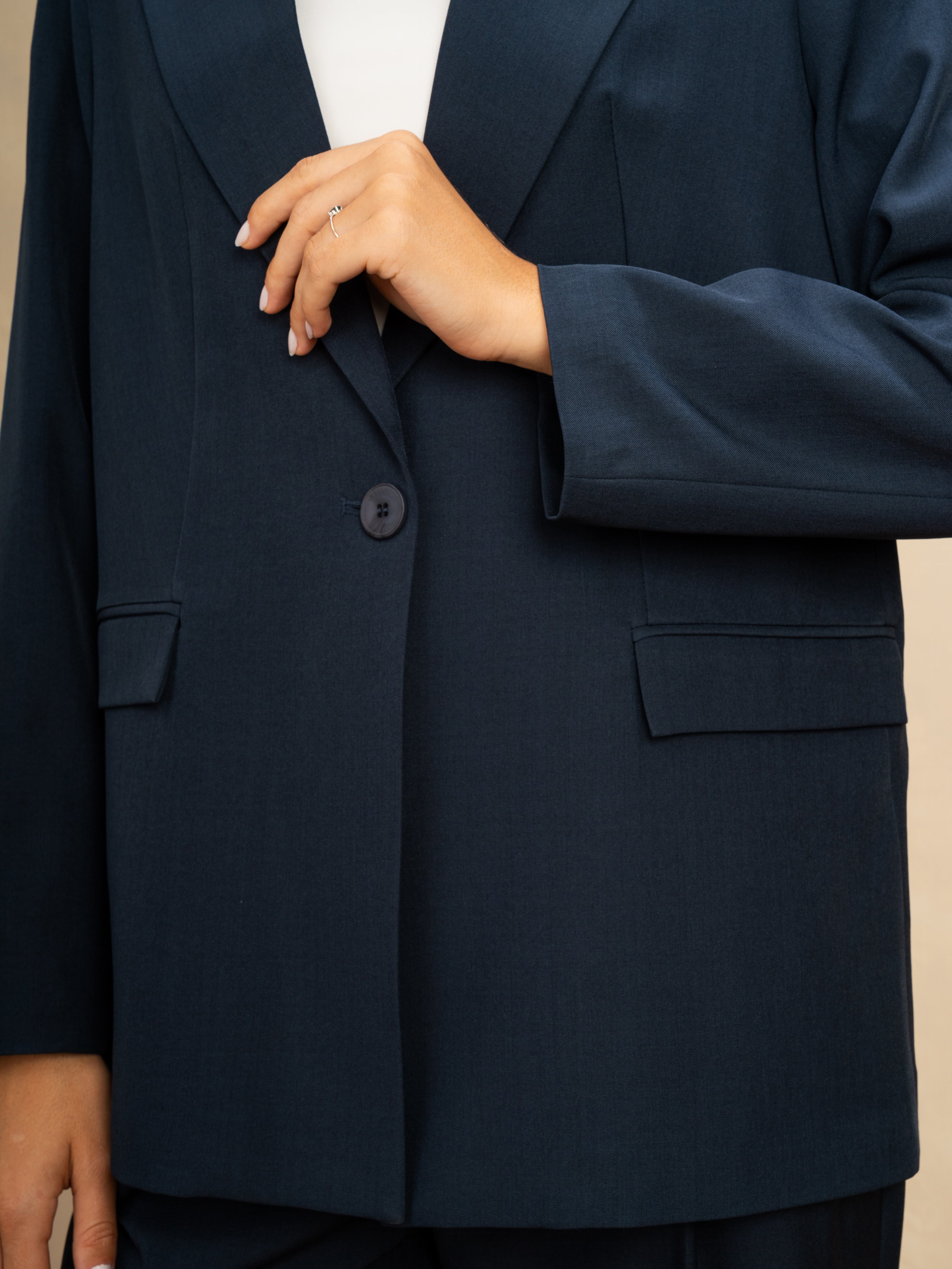 Long Single Button Formal Blazer