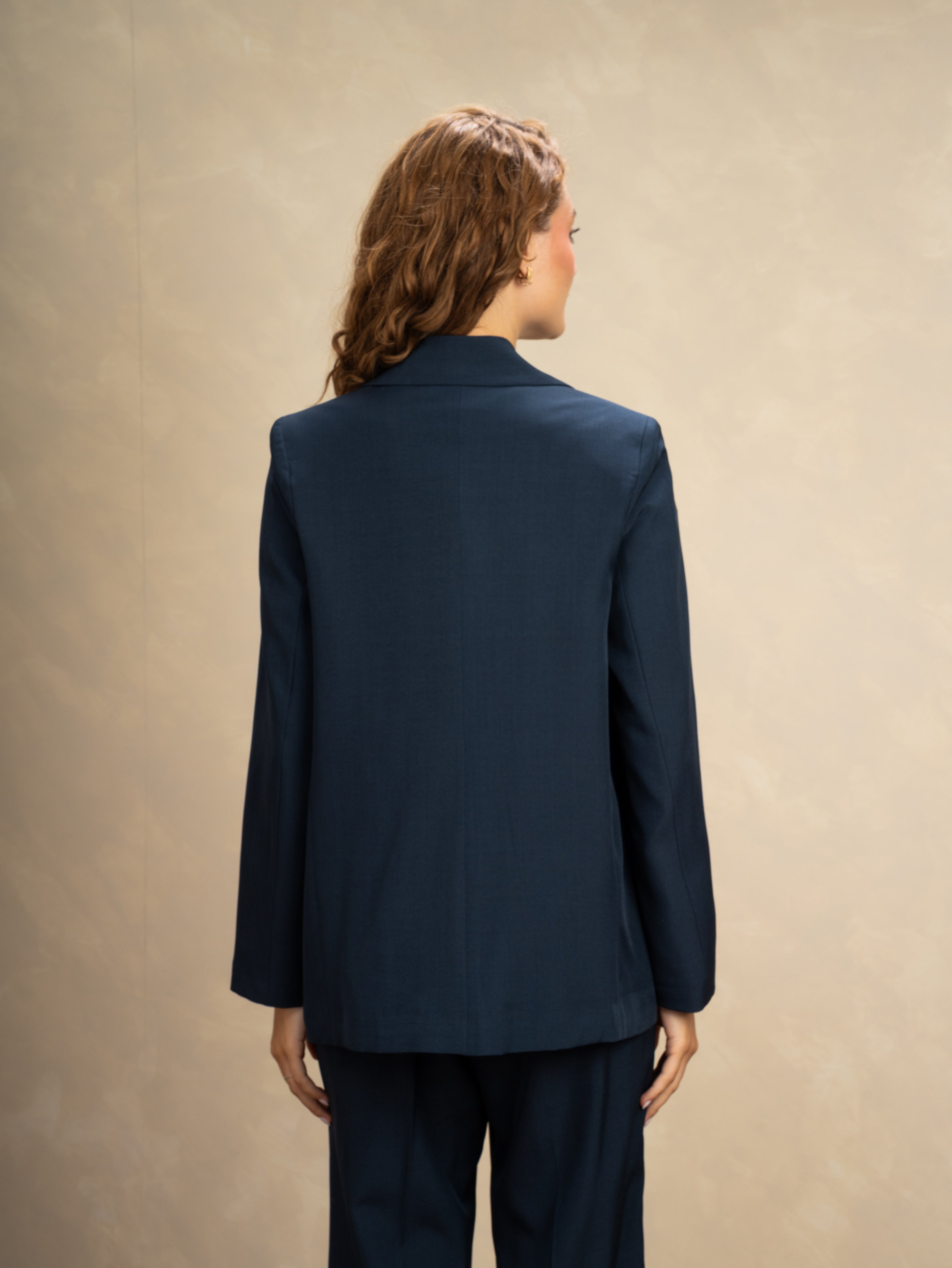 Long Single Button Formal Blazer