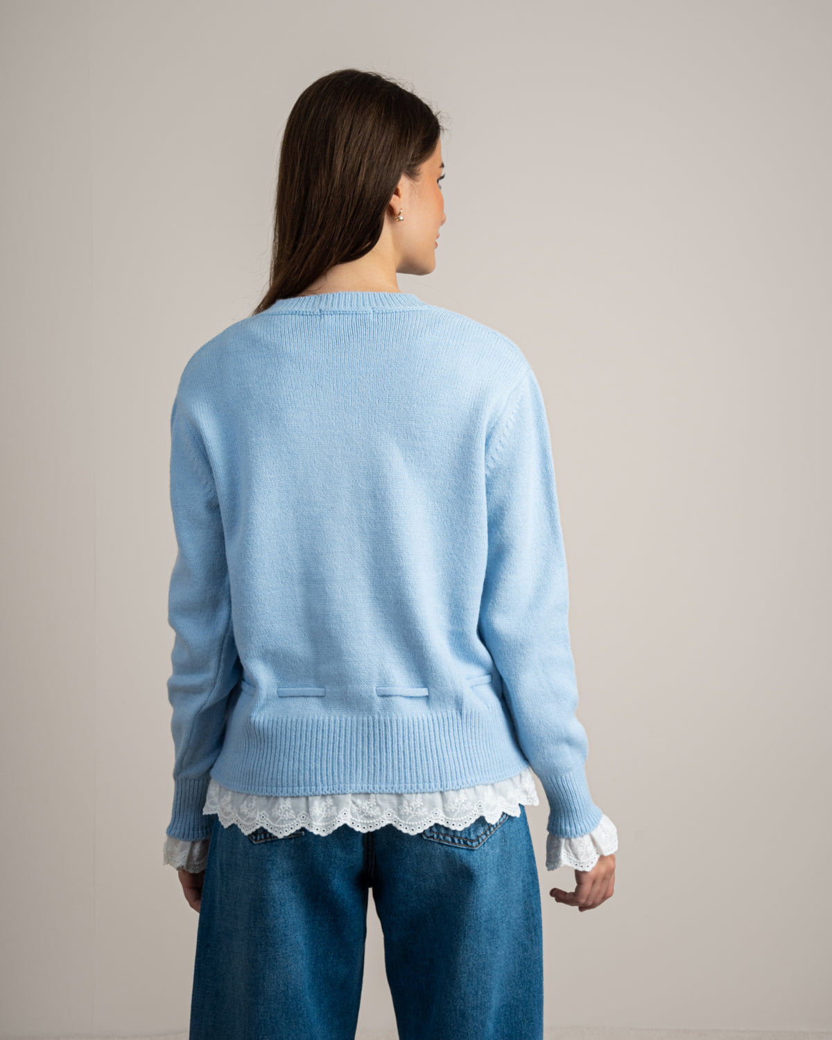 Lace Detail Knitwear Pullover