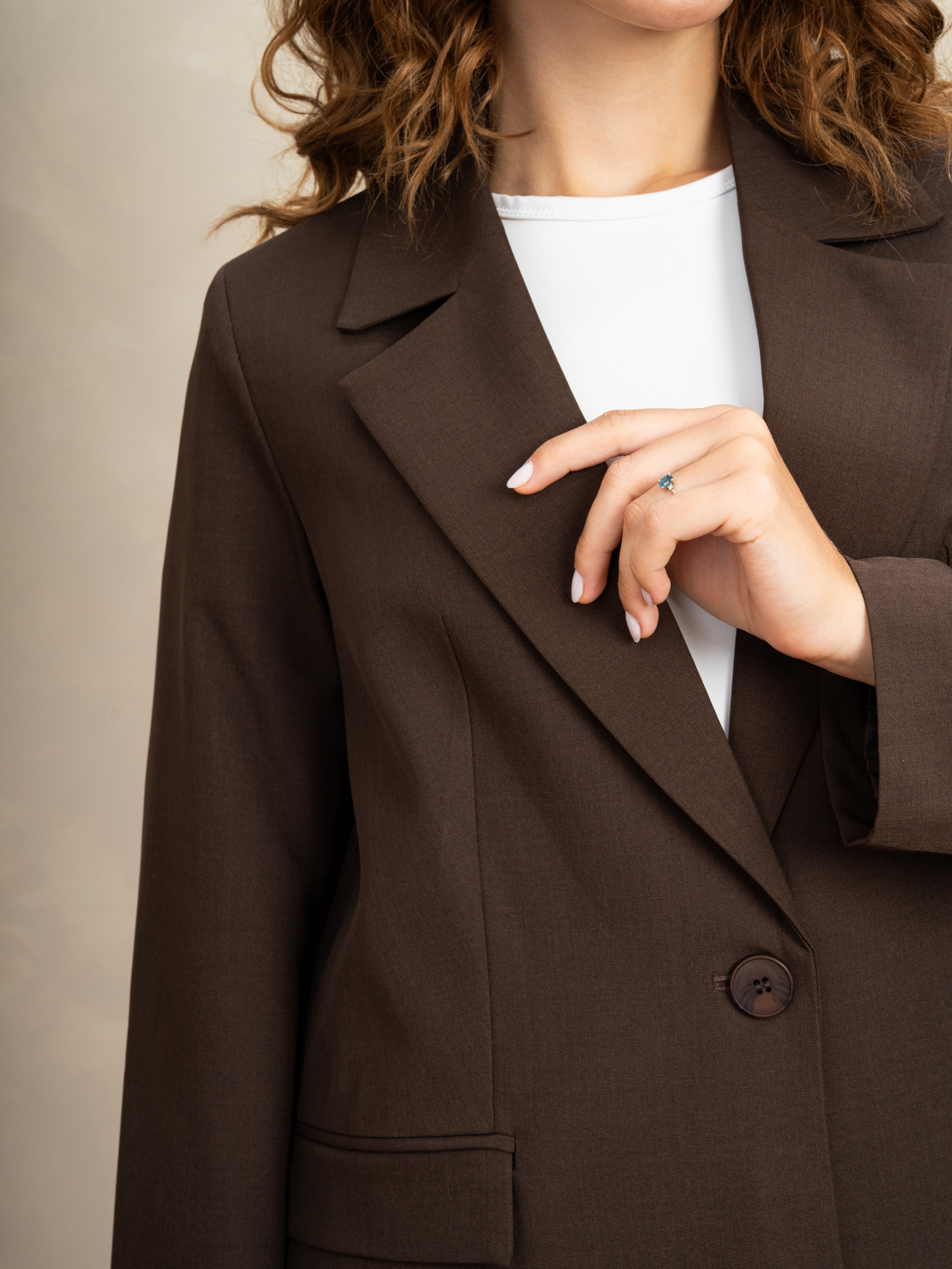 Long Single Button Formal Blazer