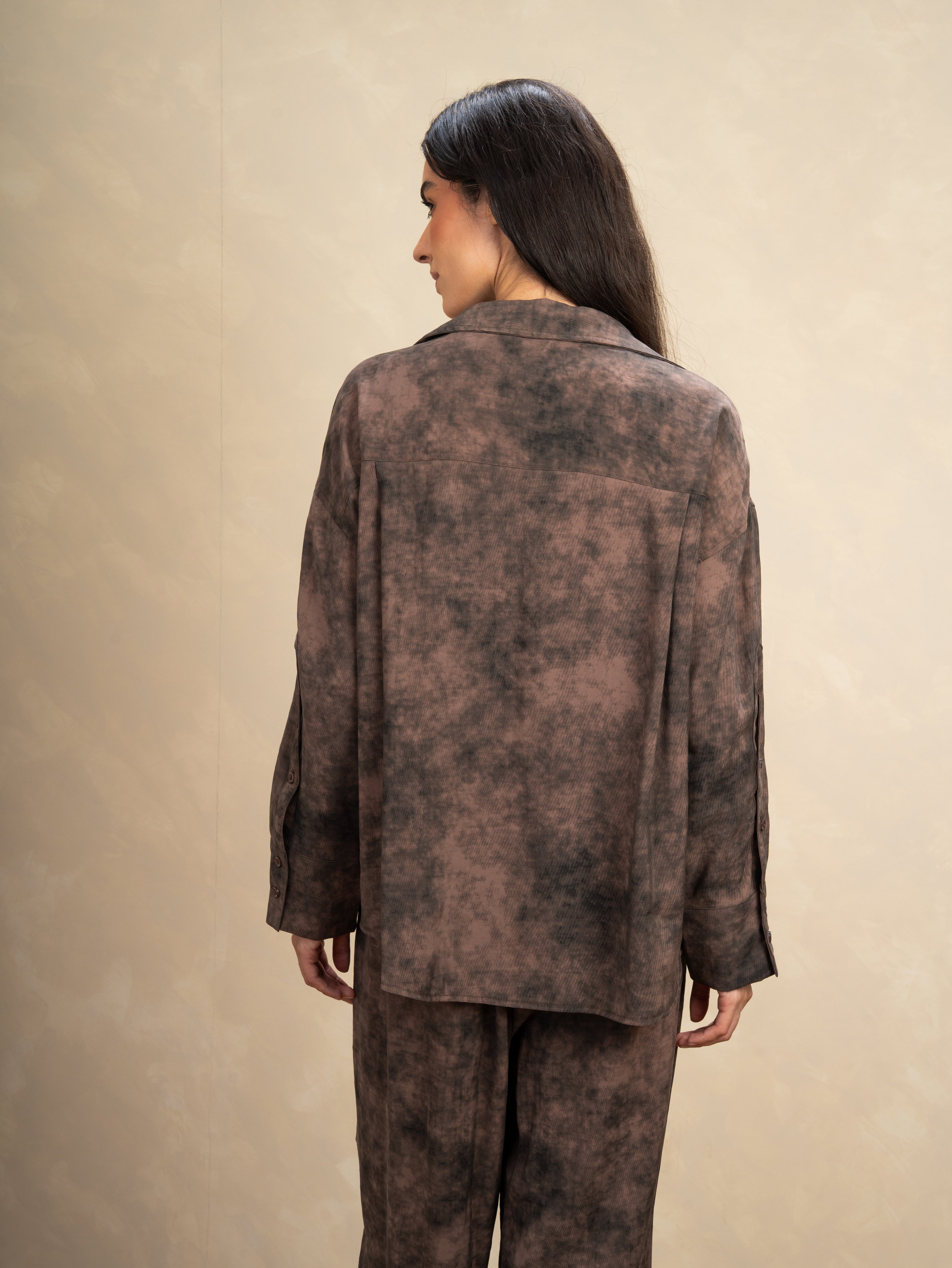 Plain Shirt With Sleeve Buttons - And Chest Pocket