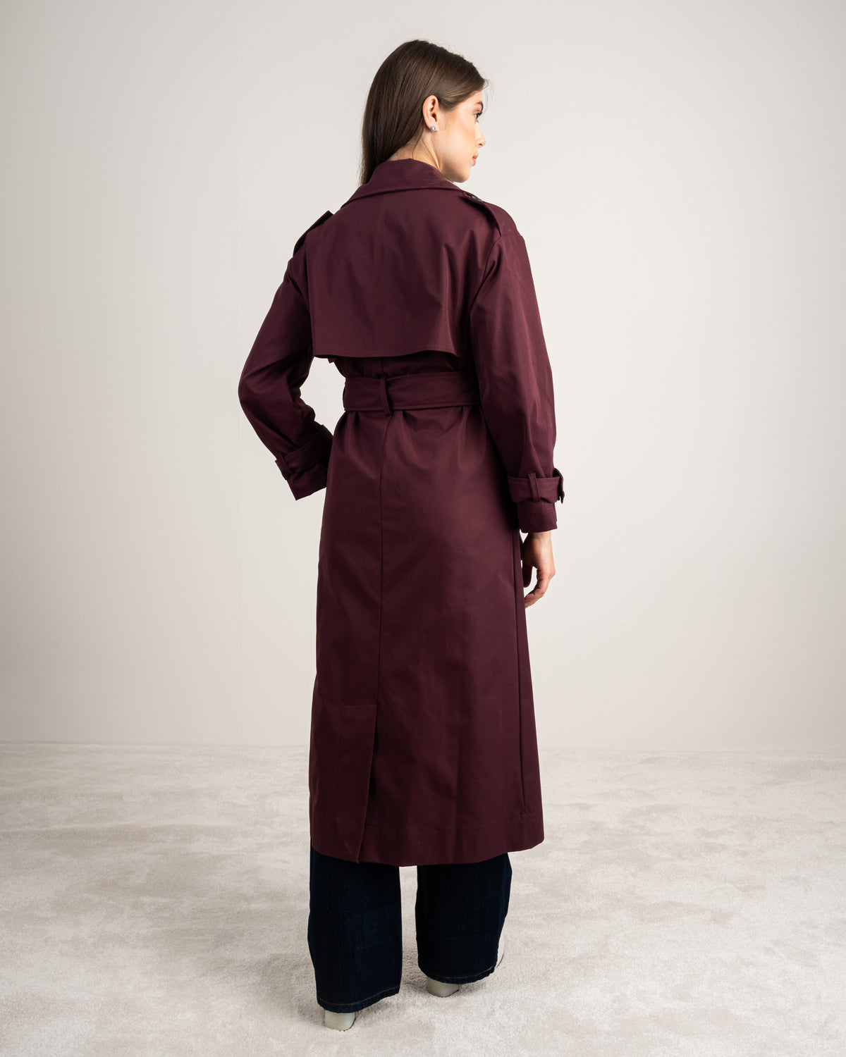 Gabardine Trench Coat - With Belt And Buttons